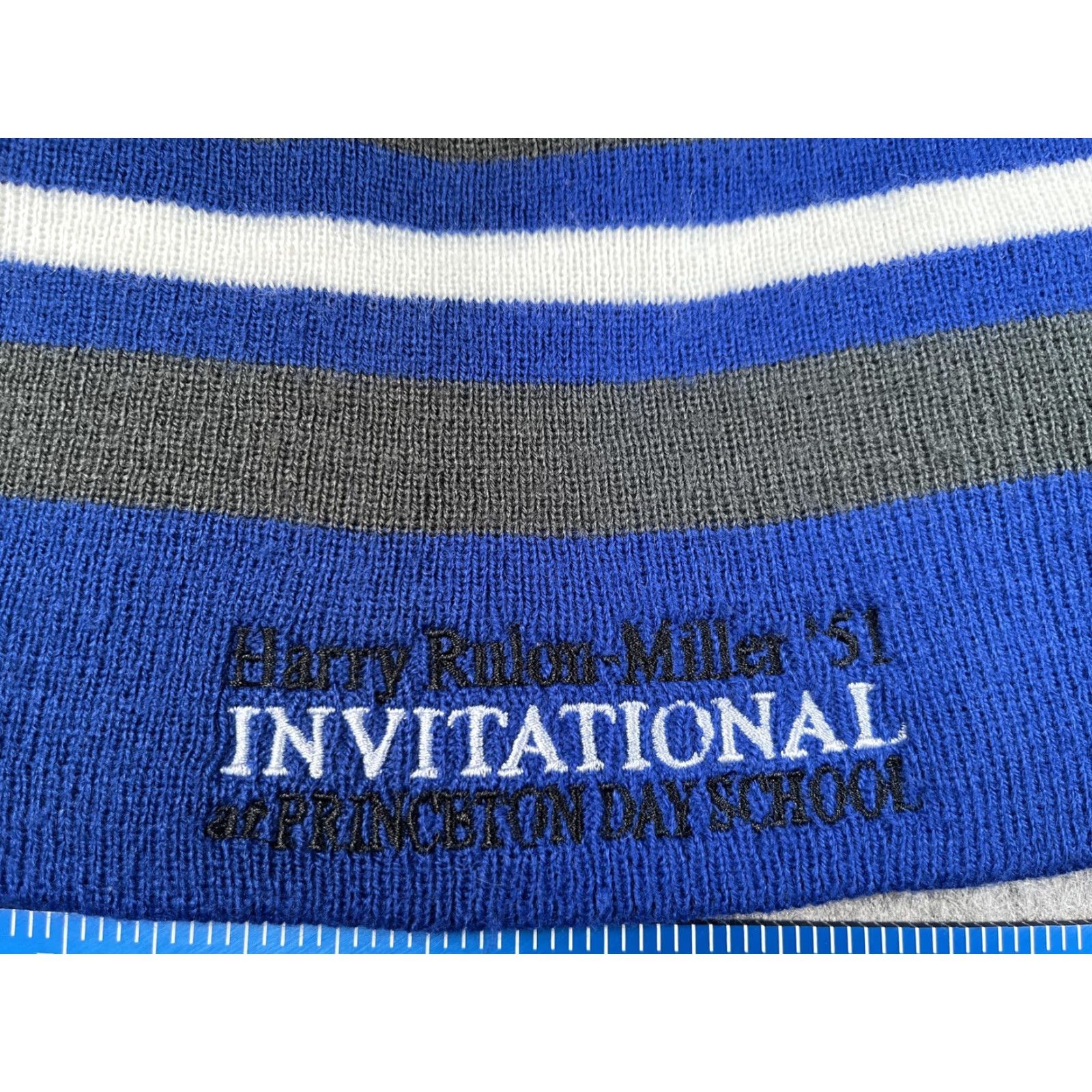 Vintage The Game Beanie Unisex One Size Blue Striped Princeton Day School Invitational Hat Size ONE SIZE - 2 Thumbnail