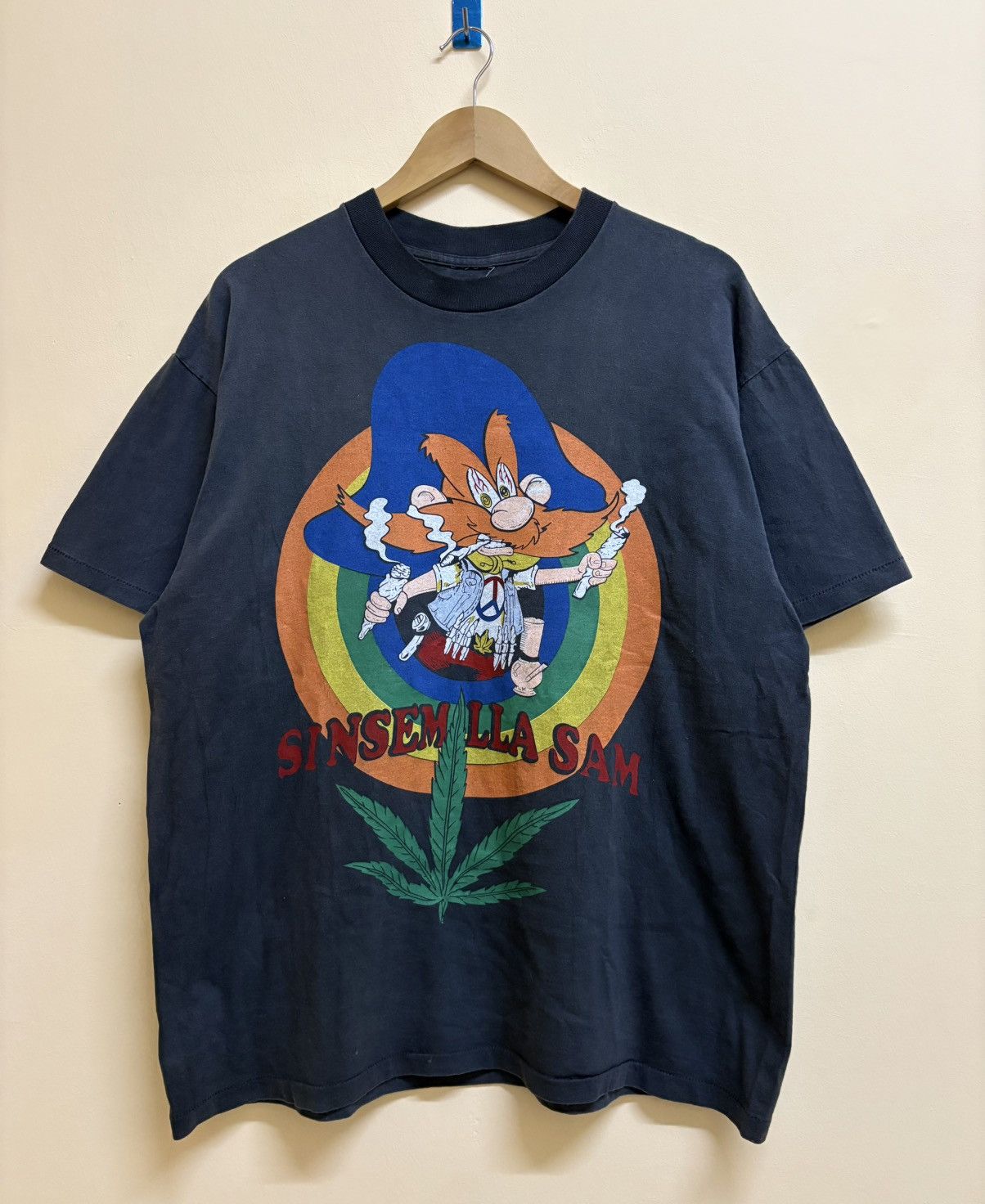 Vintage 90s Sinsemilla Sam Shroomy Tunes Ganja Humor Bootleg