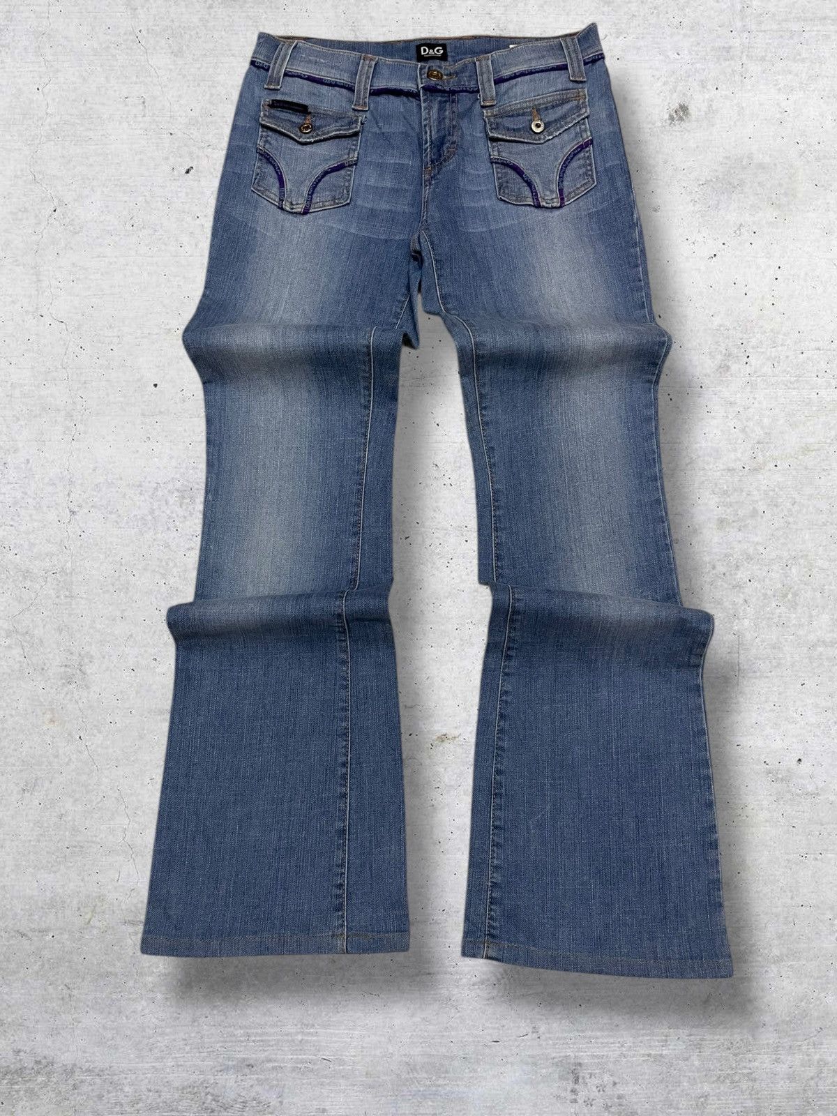 Dolce & Gabbana VINTAGE DOLCE & GABBANA DESIGNER 90S RARE FLARED BLUE WASHED Size US 28 / EU 44 - 1 Thumbnail
