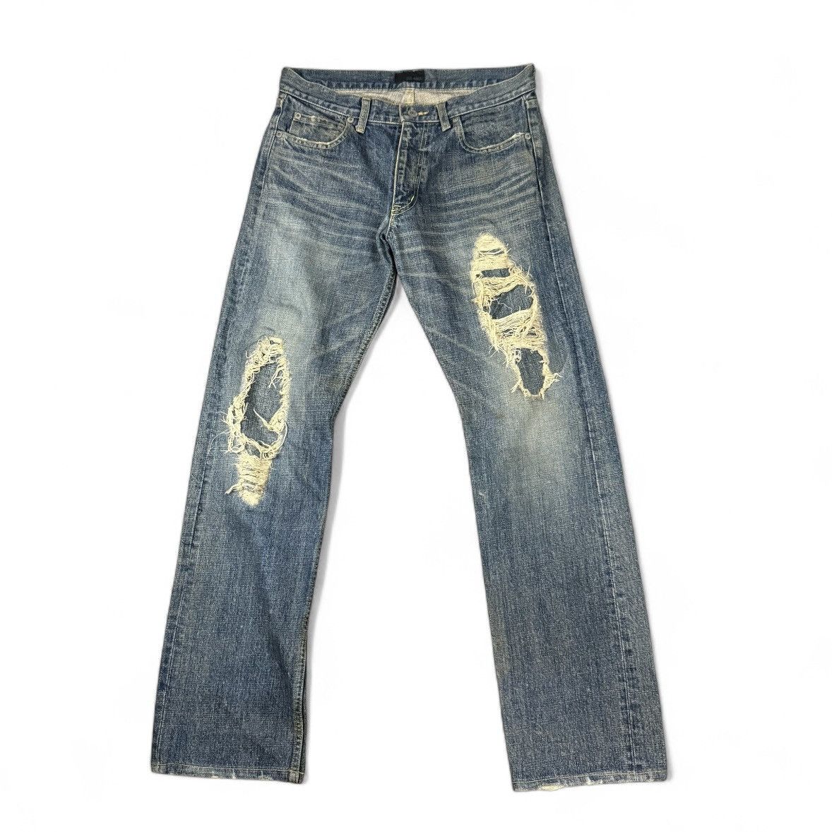 Beams Plus 🔥🇯🇵 Vintage 90s Japanese Distressed Beams Denim Size US 31 - 1 Thumbnail
