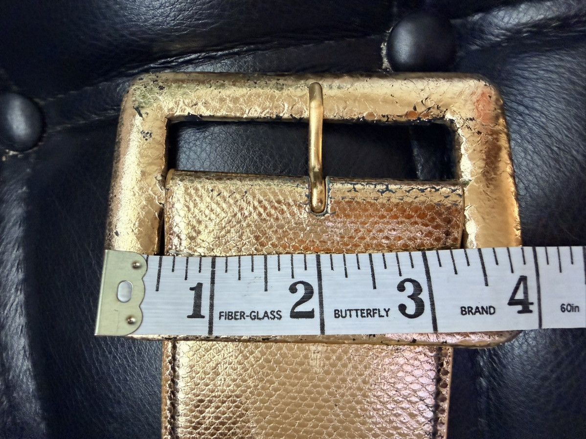 Other W. Kleinberg Wide Snakeskin Exotic Gold Leather Belt USA 34" Size ONE SIZE - 11 Thumbnail
