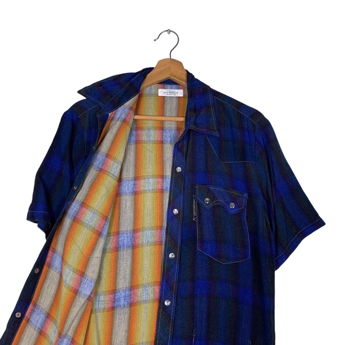 HOLLYWOOD RANCH MARKET H.R.MARKET Tartan Short Sleeve Western Shirt #1419-C64 Size US S / EU 44-46 / 1 - 10 Thumbnail