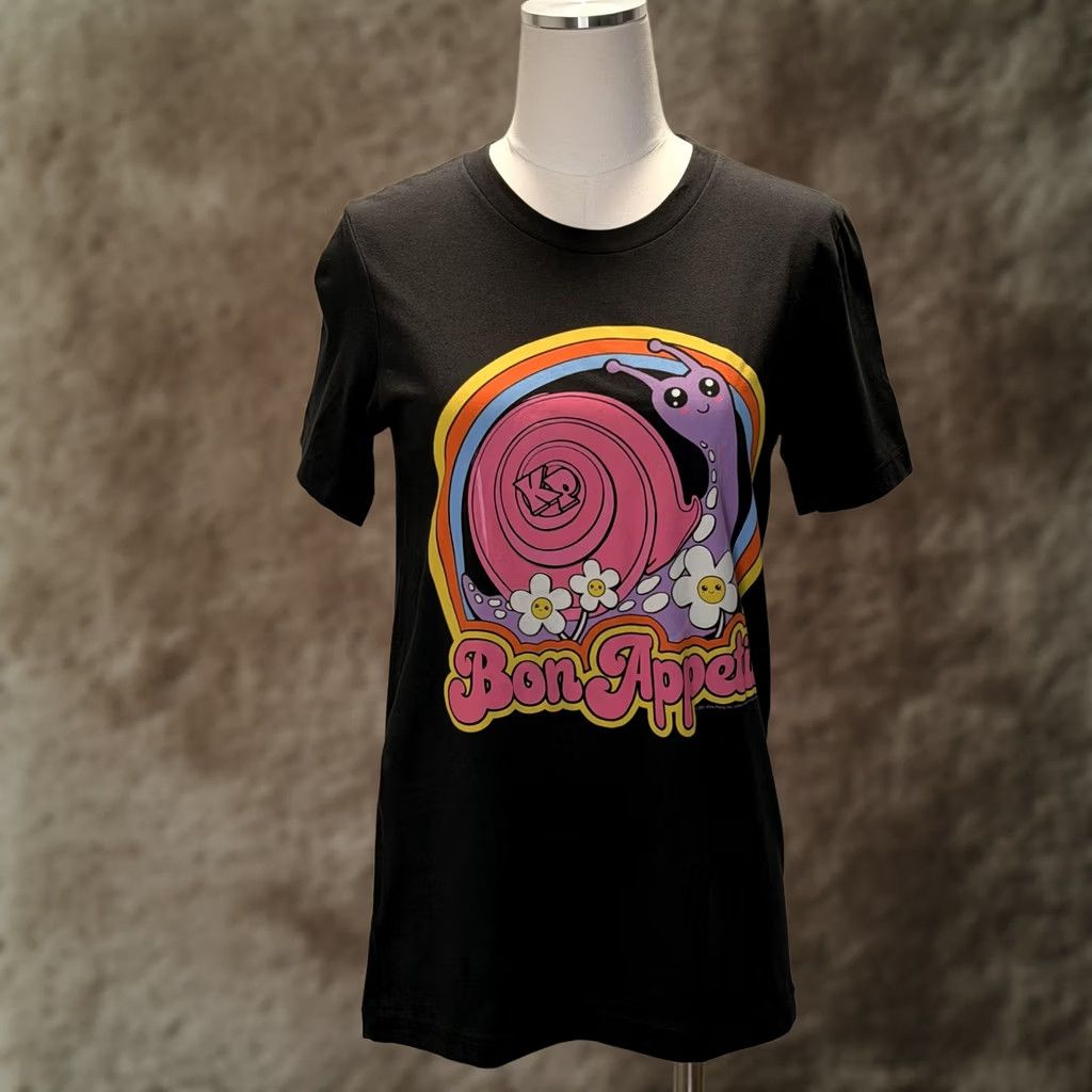 Sperry Katy Perry PLAY Shirt Womens Small Black Bon Appetit Snail Graphic Tee Top Size S / US 4 / IT 40 - 1 Thumbnail