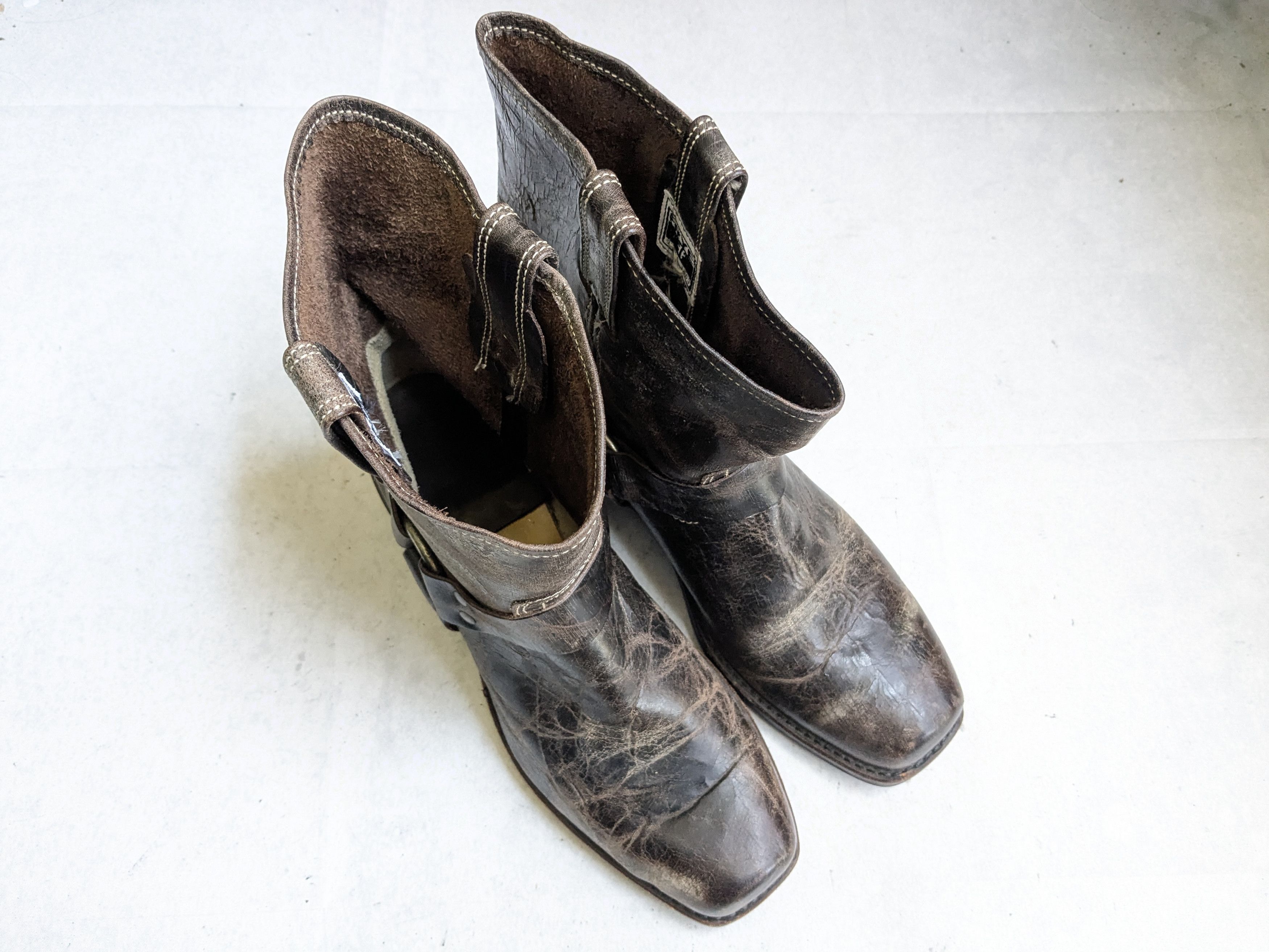 Frye Frye Harness Boots Brown Leather 12 M Leather Buckle Size US 12 / EU 45 - 2 Thumbnail