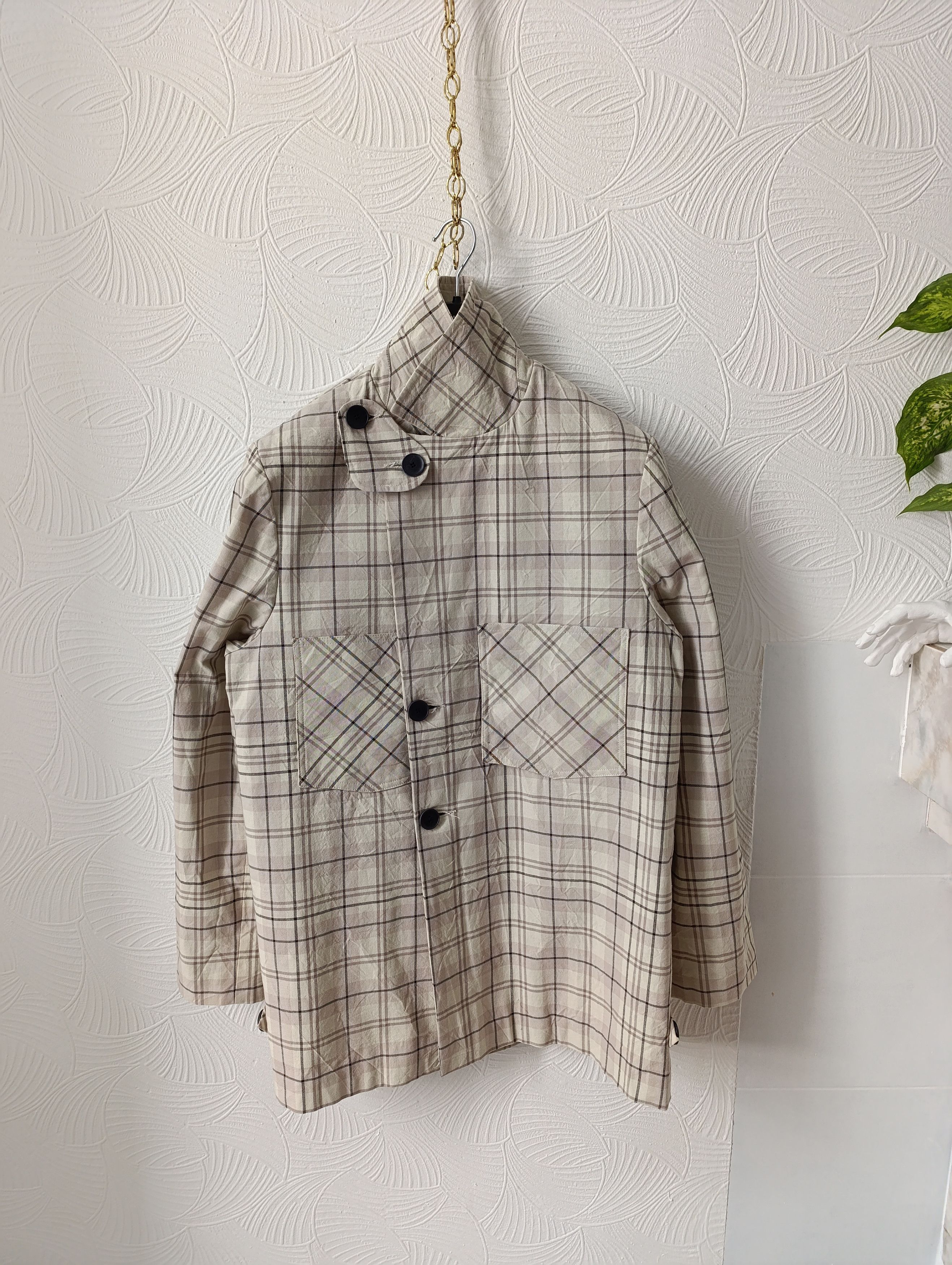 L'Homme Rouge LHOMME ROUGE OFF-WHITE STORY CHECK JACKET MENS Size US M / EU 48-50 / 2 - 5 Thumbnail