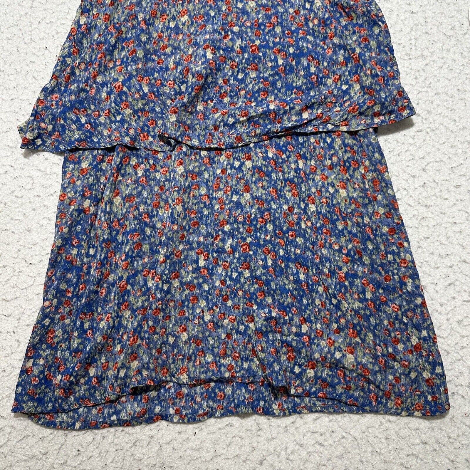 Other Aerie XS Blue Floral Spaghetti Strap Tiered Mini Sun Dress Size XS / US 0-2 / IT 36-38 - 9 Thumbnail