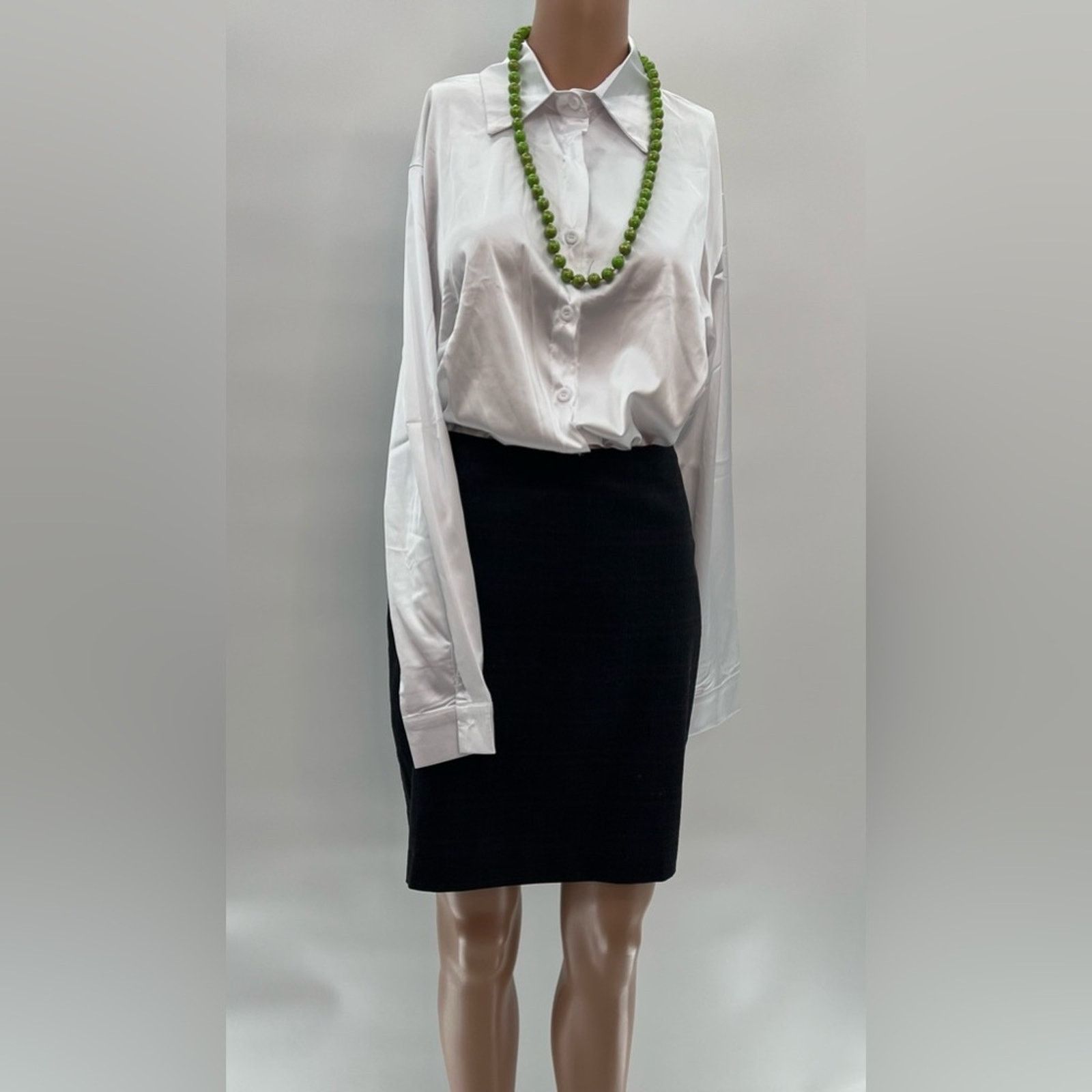 & Other Stories White Satin Polyester Button-Down Blouse – Size L NWOT Size L / US 10 / IT 46 - 4 Thumbnail