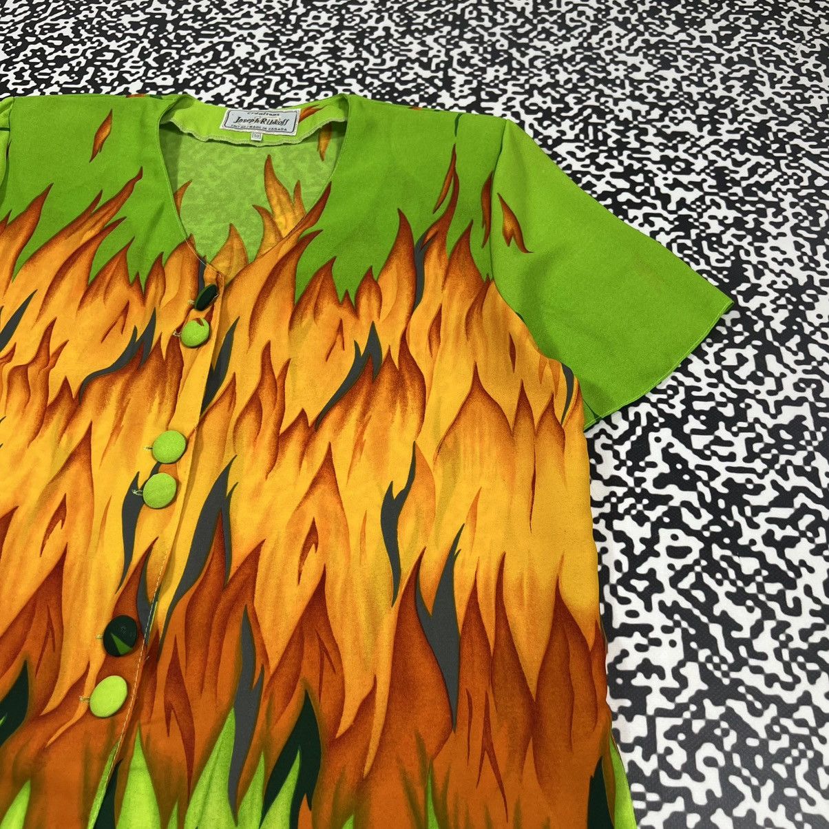 Joseph Ribkoff Vintage 90s Joseph Ribkoff Flame Fire Print Shirts Dress Size XL / US 12-14 / IT 48-50 - 13 Thumbnail