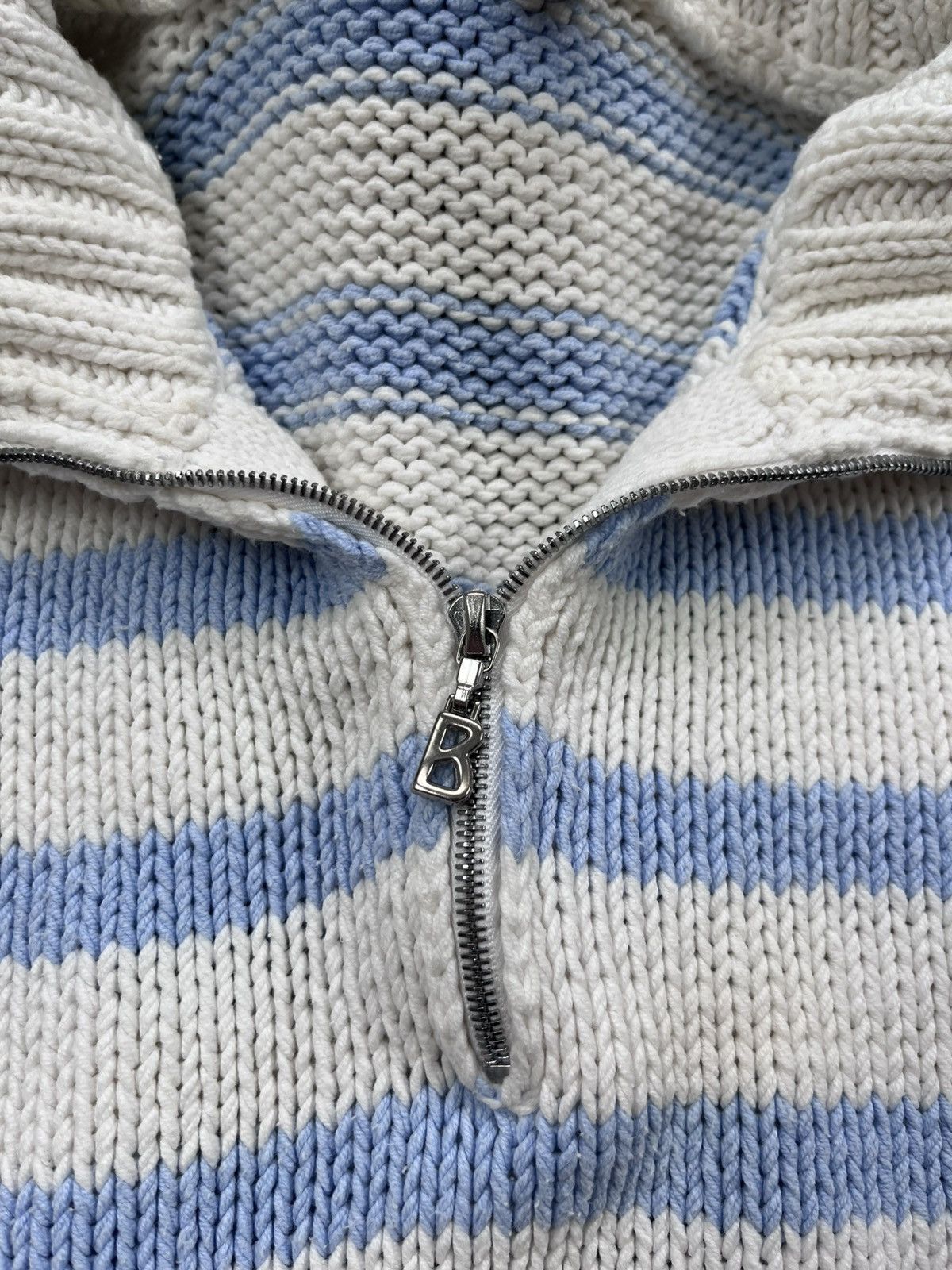 Bogner Vintage Bogner zip soft striped sweater luxury Size S / US 4 / IT 40 - 6 Thumbnail