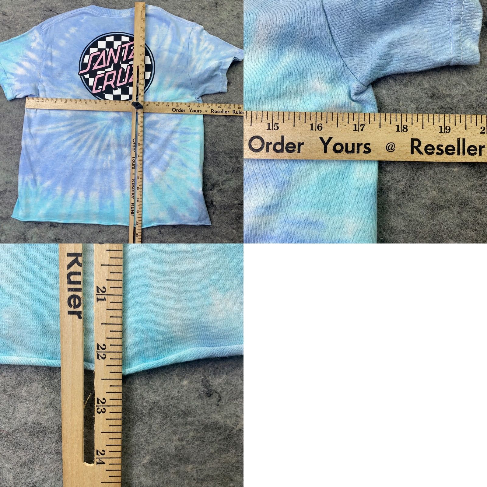 Vintage VINTAGE Santa Cruz Skateboards Shirt Women’s Small Blue Tie-Dye Cropped T-Shirt 90s Ladies Short Sleeve Crop? Size S / US 4 / IT 40 - 8 Thumbnail