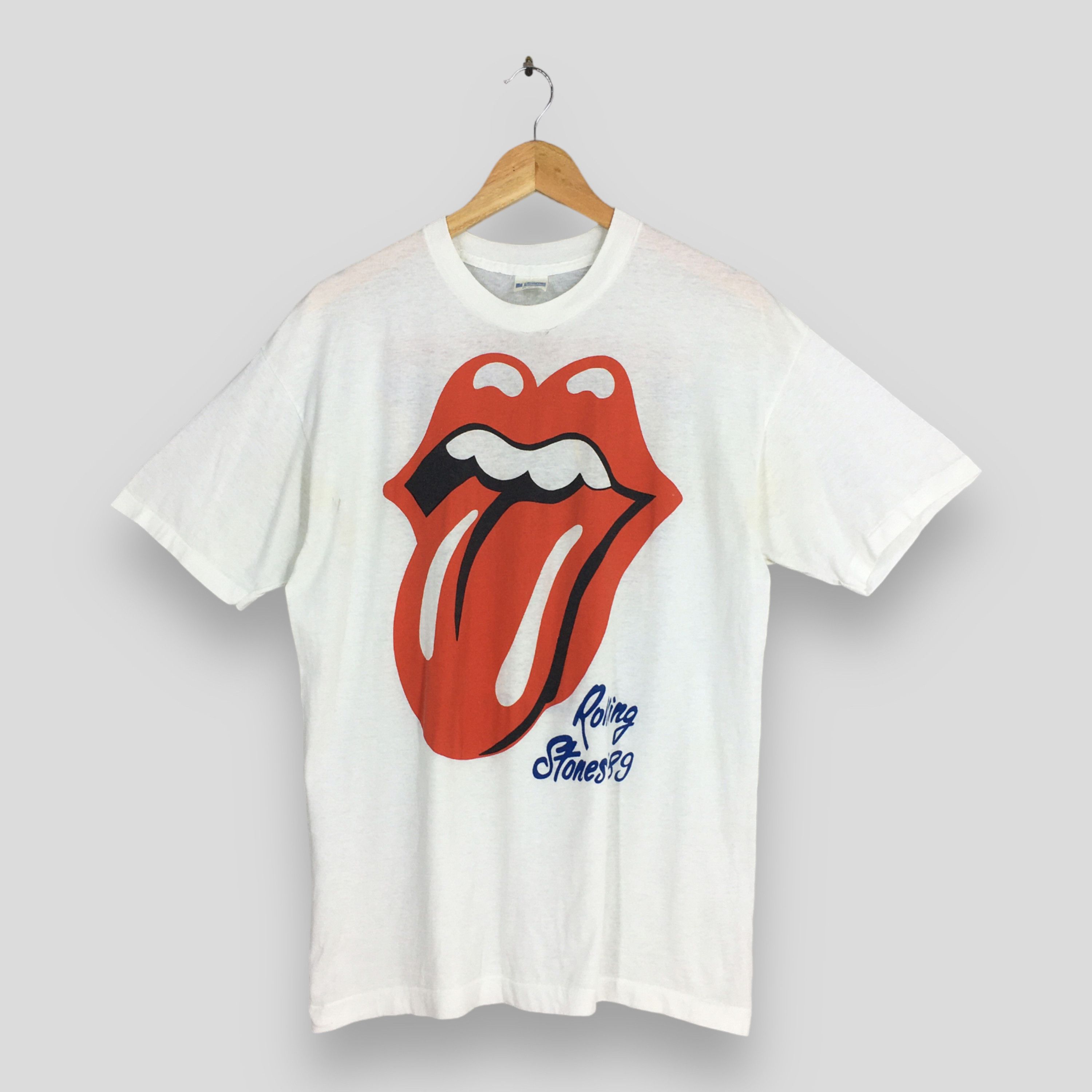 Band Tees × The Rolling Stones × Vintage Vintage 1989 The Rolling Stones White T shirt XLarge Size US XL / EU 56 / 4 - 1 Thumbnail
