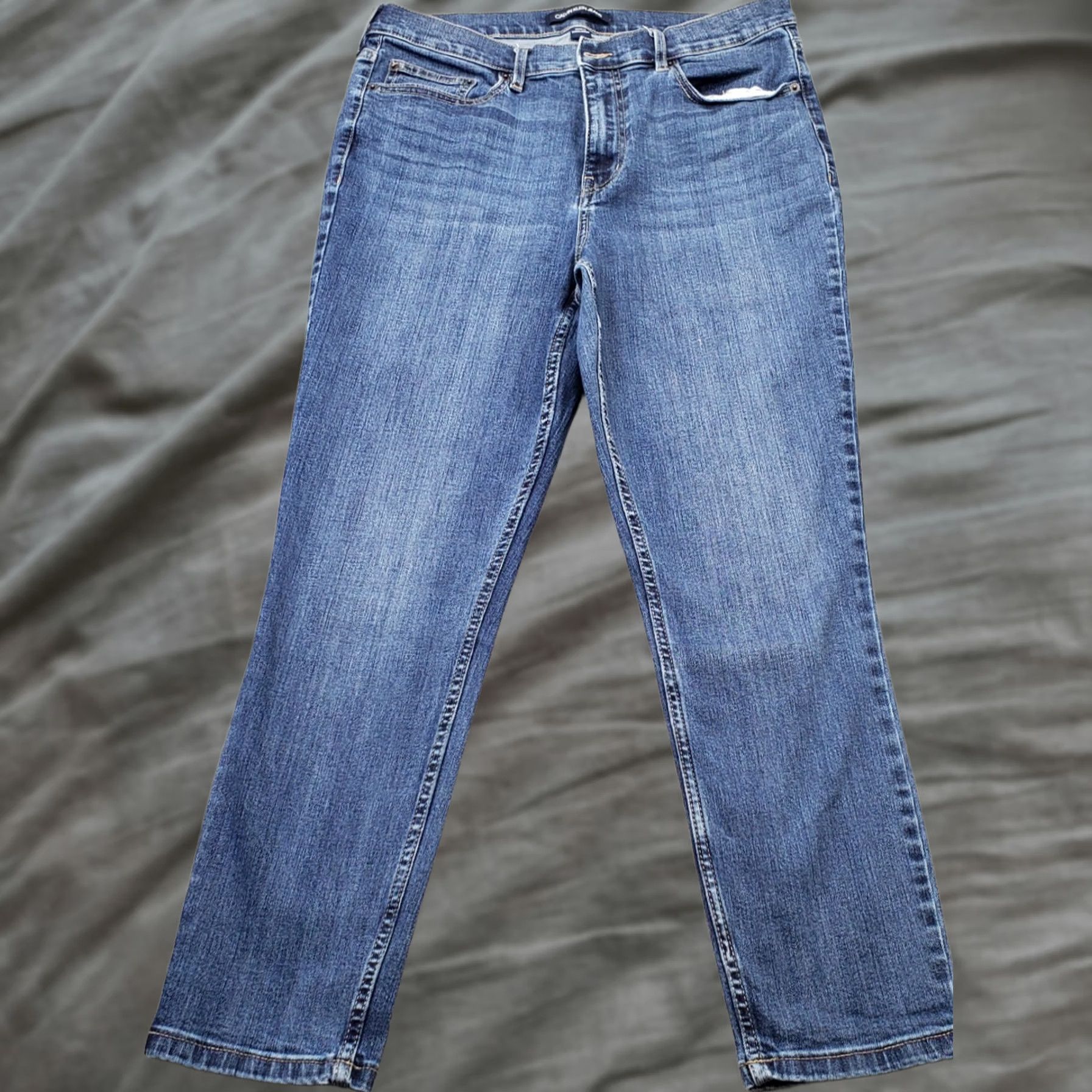 Calvin Klein Calvin Klein Jeans Womens Blue Denim 5 Pocket Super Stretch Grunge Straight Size 32" / US 10 / IT 46 - 1 Thumbnail