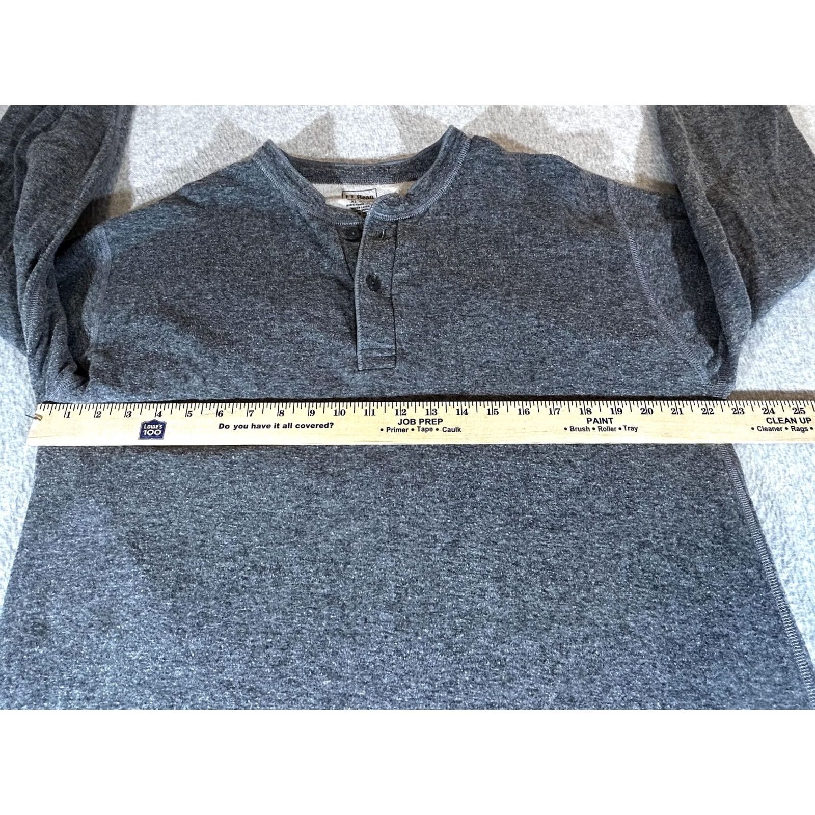 Vintage LL Bean Shirt Mens XL Gray Long Sleeve Thermal Henley Wool Blend Base Layer Size US XL / EU 56 / 4 - 2 Thumbnail