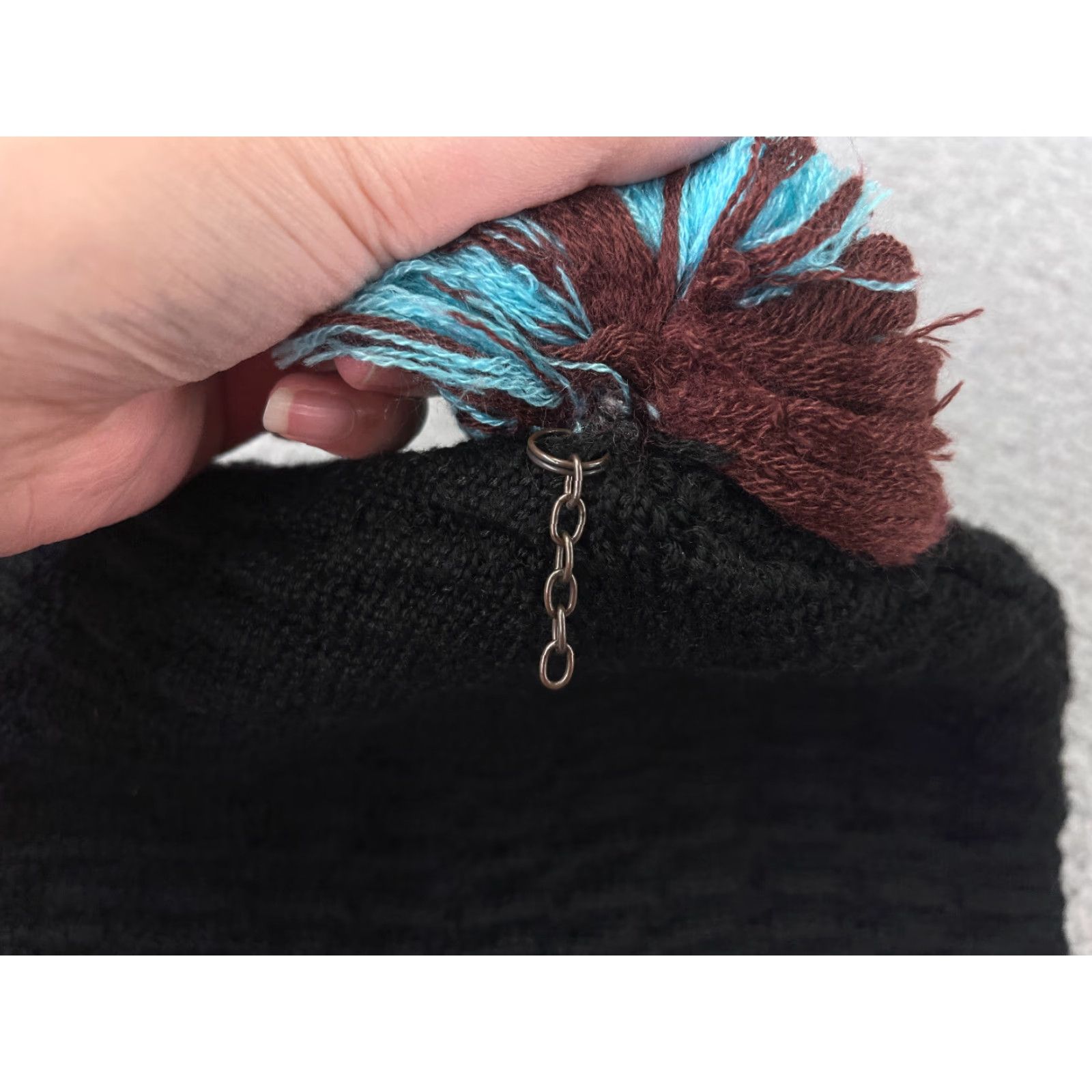 Burton Burton Beanie Adult One Size Black Blue Stripe Knit Wool Blend Ski Pom Toque Size ONE SIZE - 4 Thumbnail