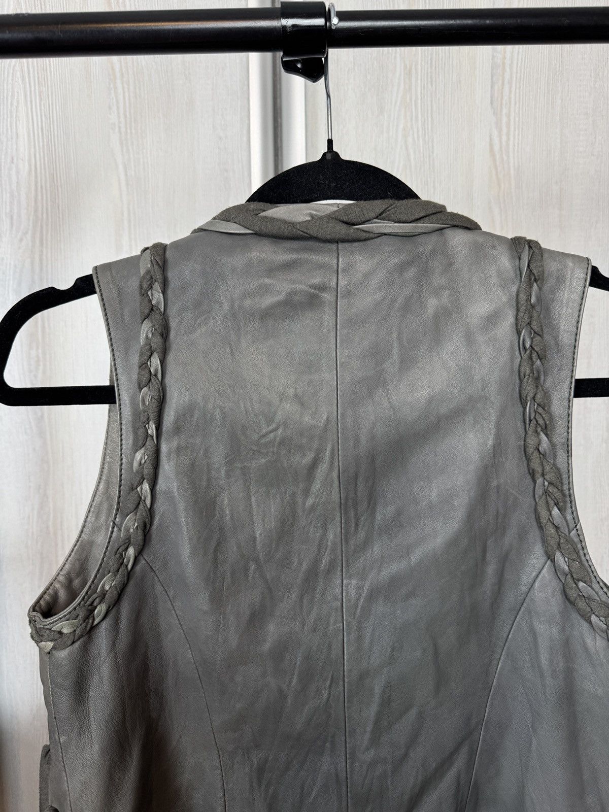 Genuine Leather Goosecraft grey leather avant garde vest women’s Size S / US 4 / IT 40 - 12 Thumbnail