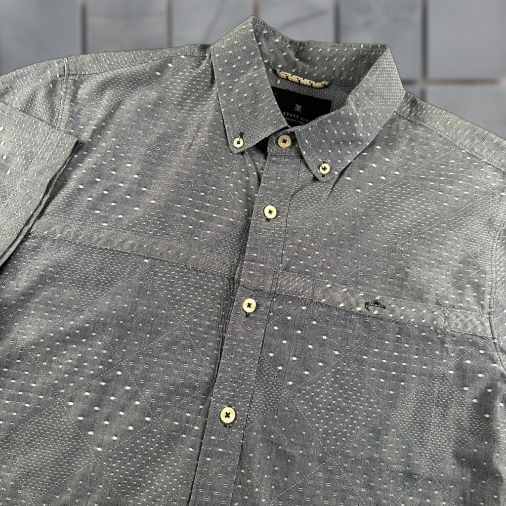 Roark The Roark Revival Shirt Mens M Short Sleeve Button Down Pocket Blue Polka Dot Cotton Size US M / EU 48-50 / 2 - 1 Thumbnail