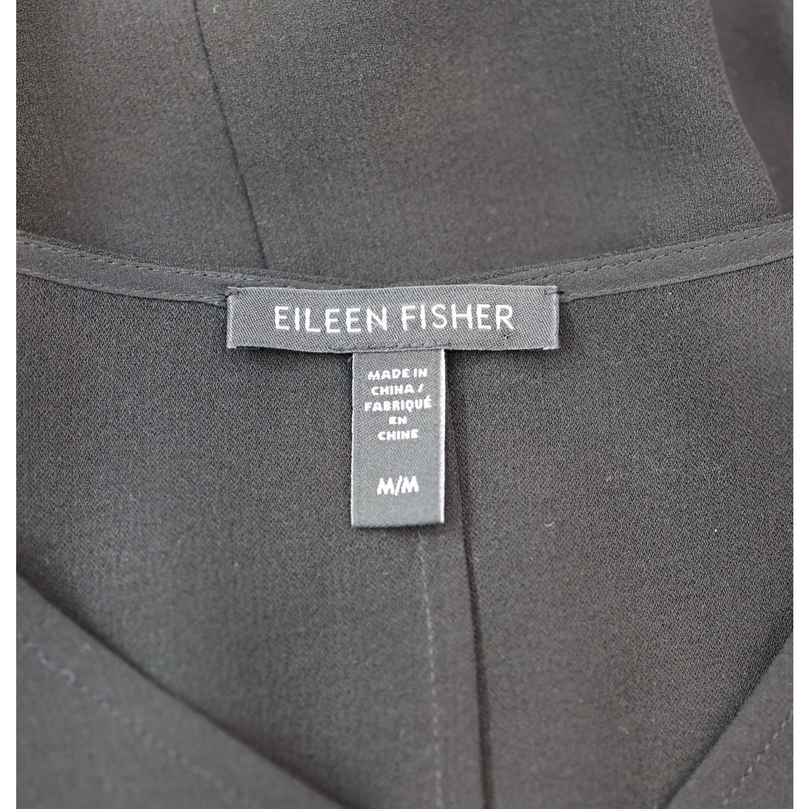 Eileen Fisher EILEEN FISHER Black Silk V-Neck Crepe Tunic Top Size M Size M / US 6-8 / IT 42-44 - 5 Thumbnail
