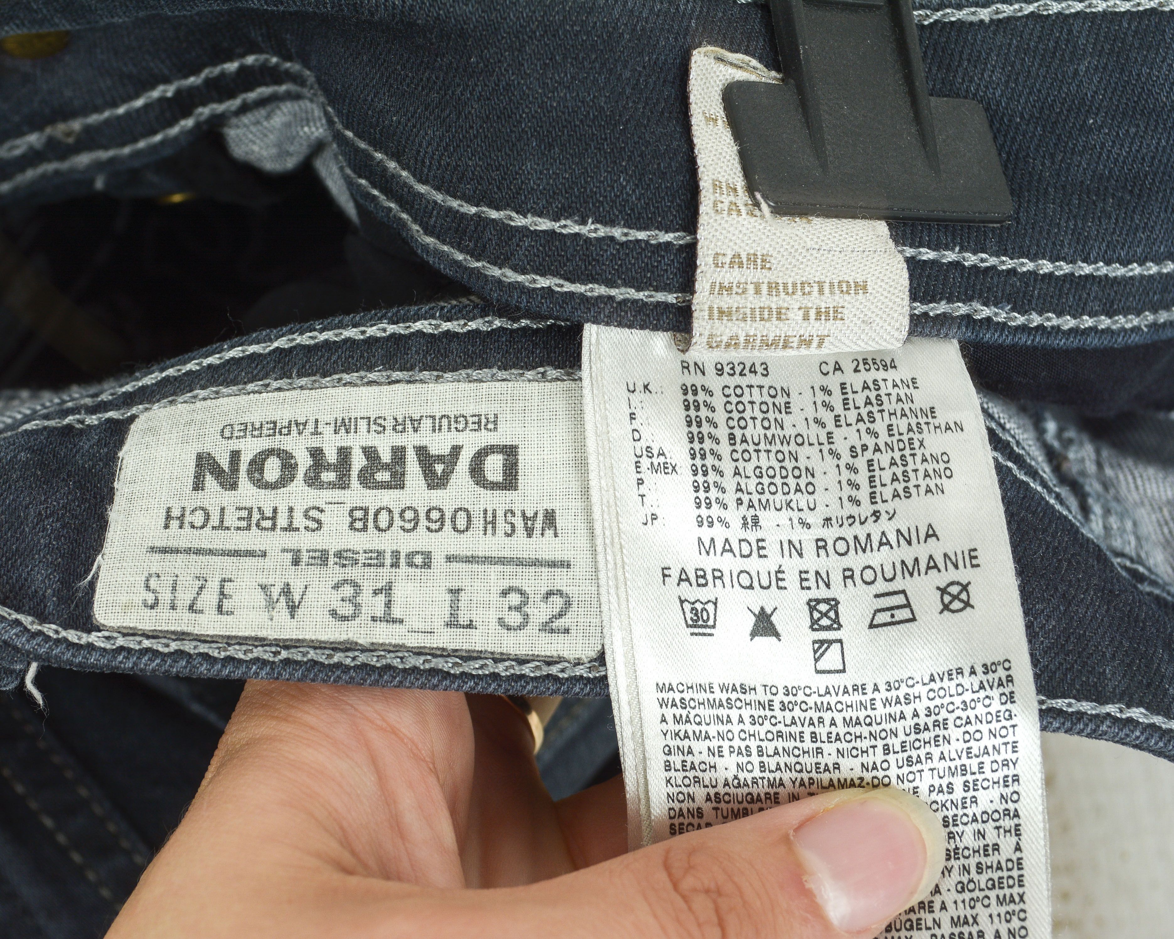 Diesel Darron W31 L32 Regular Slim Tapered Jeans Pants Trousers Size US 31 - 6 Thumbnail