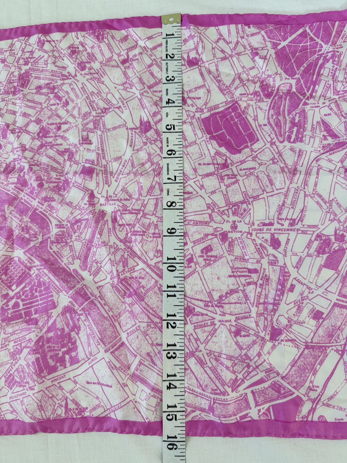 Pierre Cardin Pierre Cardin Paris Silk Scarf Pink Paris Map Print 62” Size ONE SIZE - 7 Thumbnail