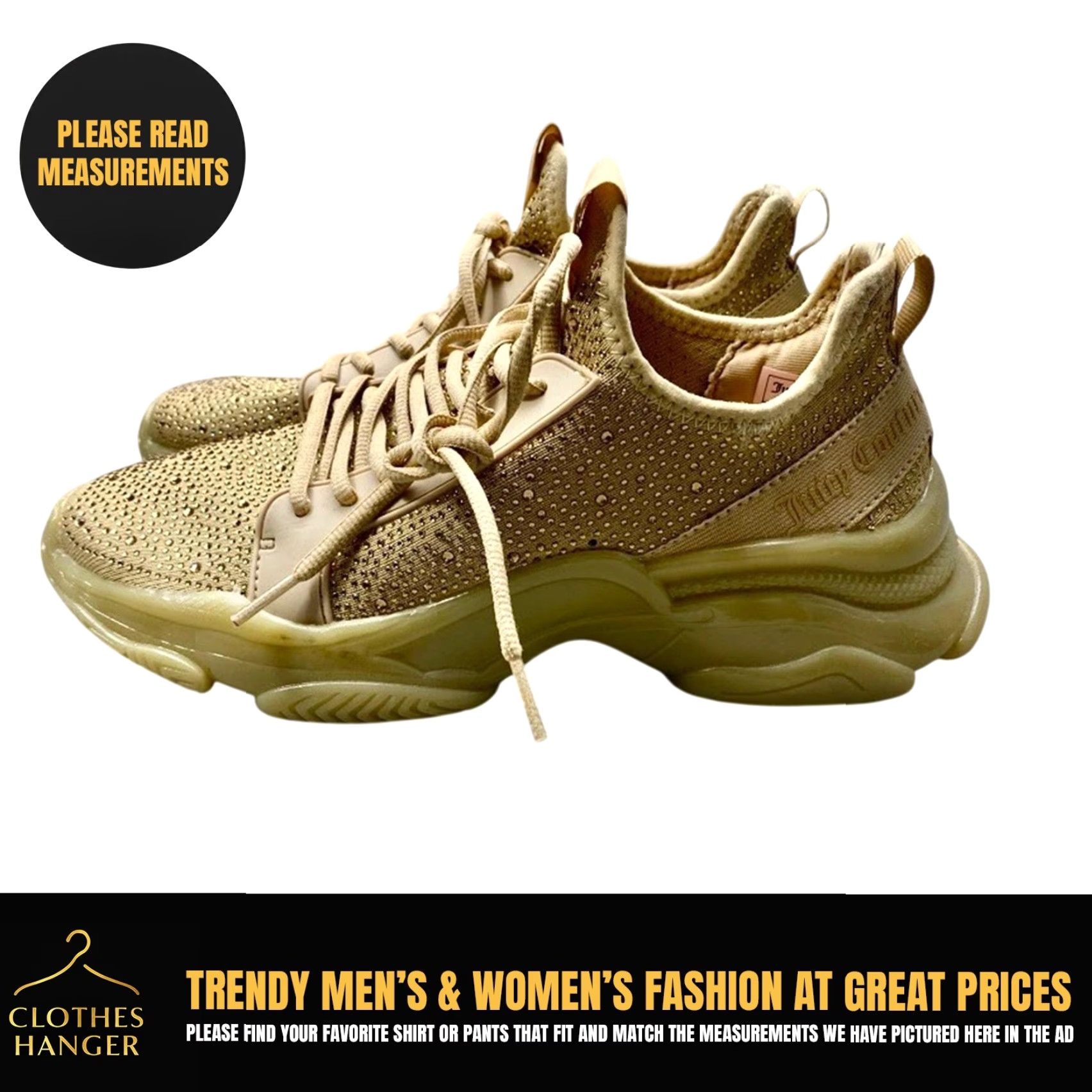 Juicy Couture Juicy Couture Adana Sneakers Womens Size 10 Natural With Rhinestones 1360 Size US 8 / IT 38 - 2 Thumbnail
