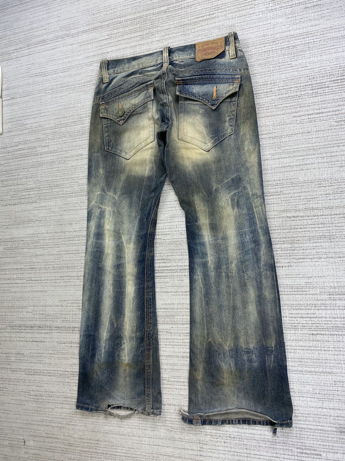 If Six Was Nine Vintage Flared Originals Jeans Mudmax Distressed Denim Pnts Size US 35 - 6 Thumbnail