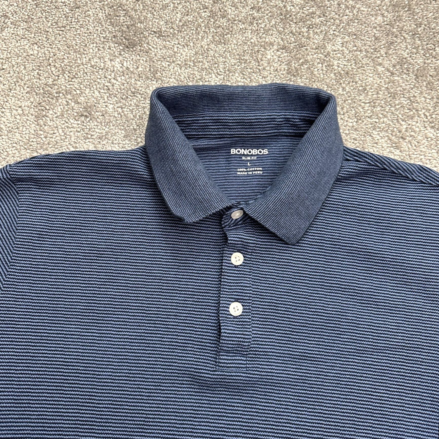 Bonobos Bonobos Slim Fit Polo Shirt Mens Large Blue Short Sleeve Cotton Casual Outdoor Size US L / EU 52-54 / 3 - 3 Thumbnail