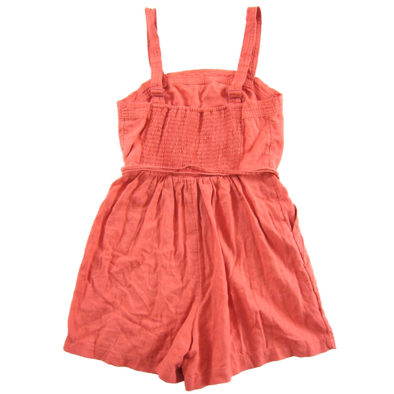 Old Navy Old Navy Romper Jumpsuit Pocket Shorts Pink Coral Linen Rayon Women Small Short Sleeve Shirt Dress? Size 28" / US 6 / IT 42 - 2 Thumbnail