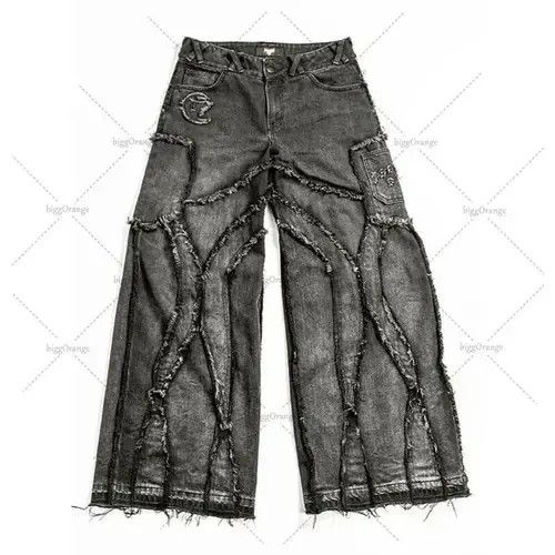 Japanese Brand Punk Y2k Streetwear Loose Wash Jeans Size US 33 - 2 Thumbnail