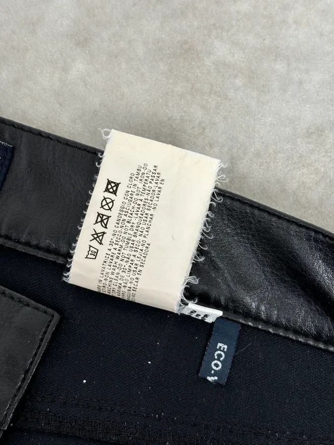 Armani 2000s Armani Black Avant-Garde Faux Leather Pants Size US 33 - 13 Thumbnail