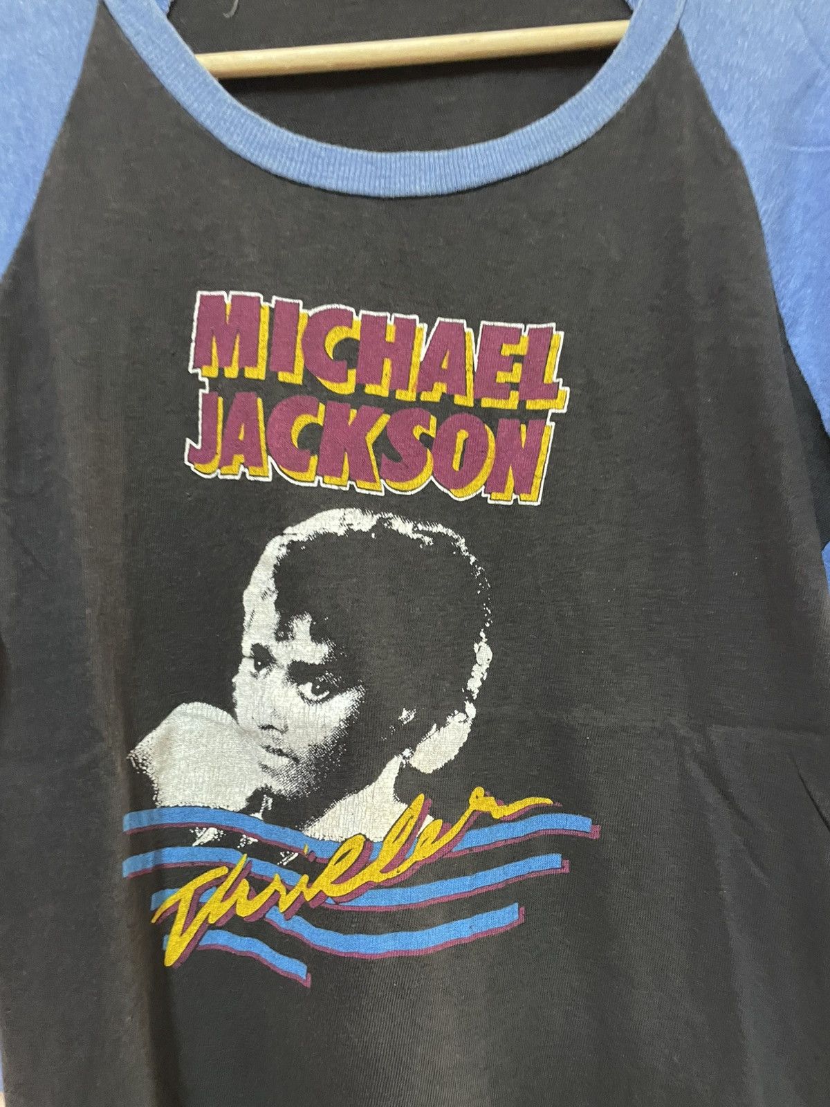 Michael Jackson Vintage Michael Jackson Raglan 3 Quater thriller promo Album Size US M / EU 48-50 / 2 - 5 Thumbnail