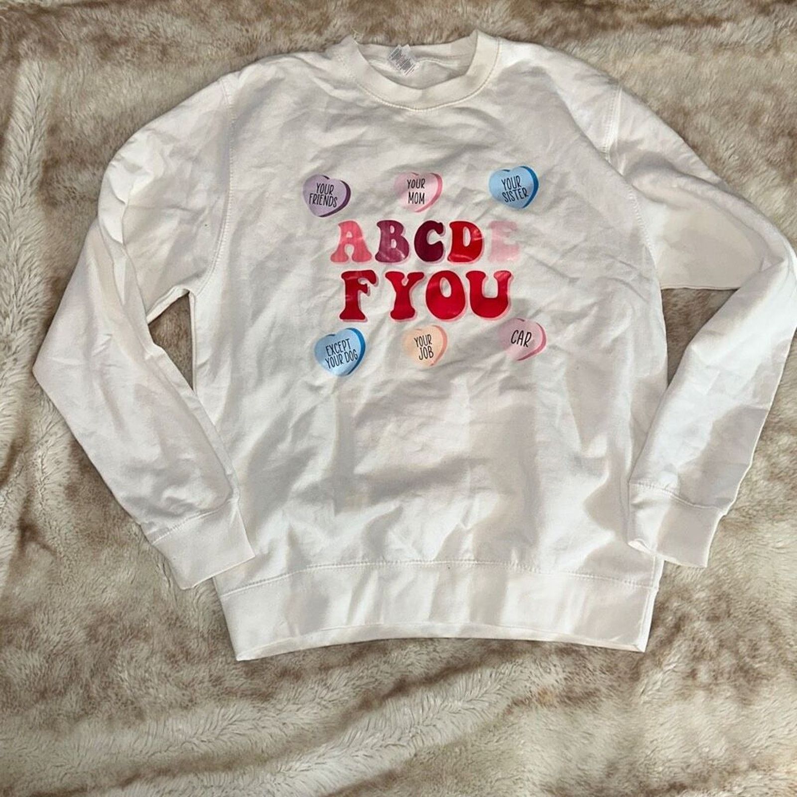 Other Etsy ABCDE FU Candy Heart Graphic Sweatshirt | Sz M Size M / US 6-8 / IT 42-44 - 3 Thumbnail