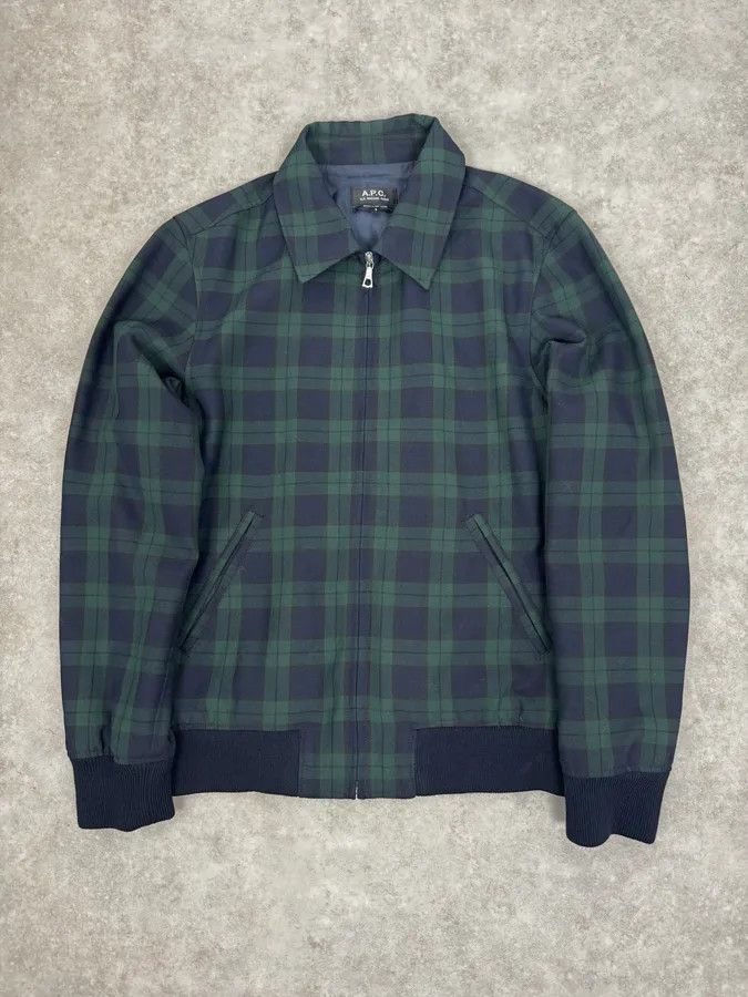 A.P.C. A.P.C College Tartan Navy & Green Jacket Size US S / EU 44-46 / 1 - 1 Thumbnail