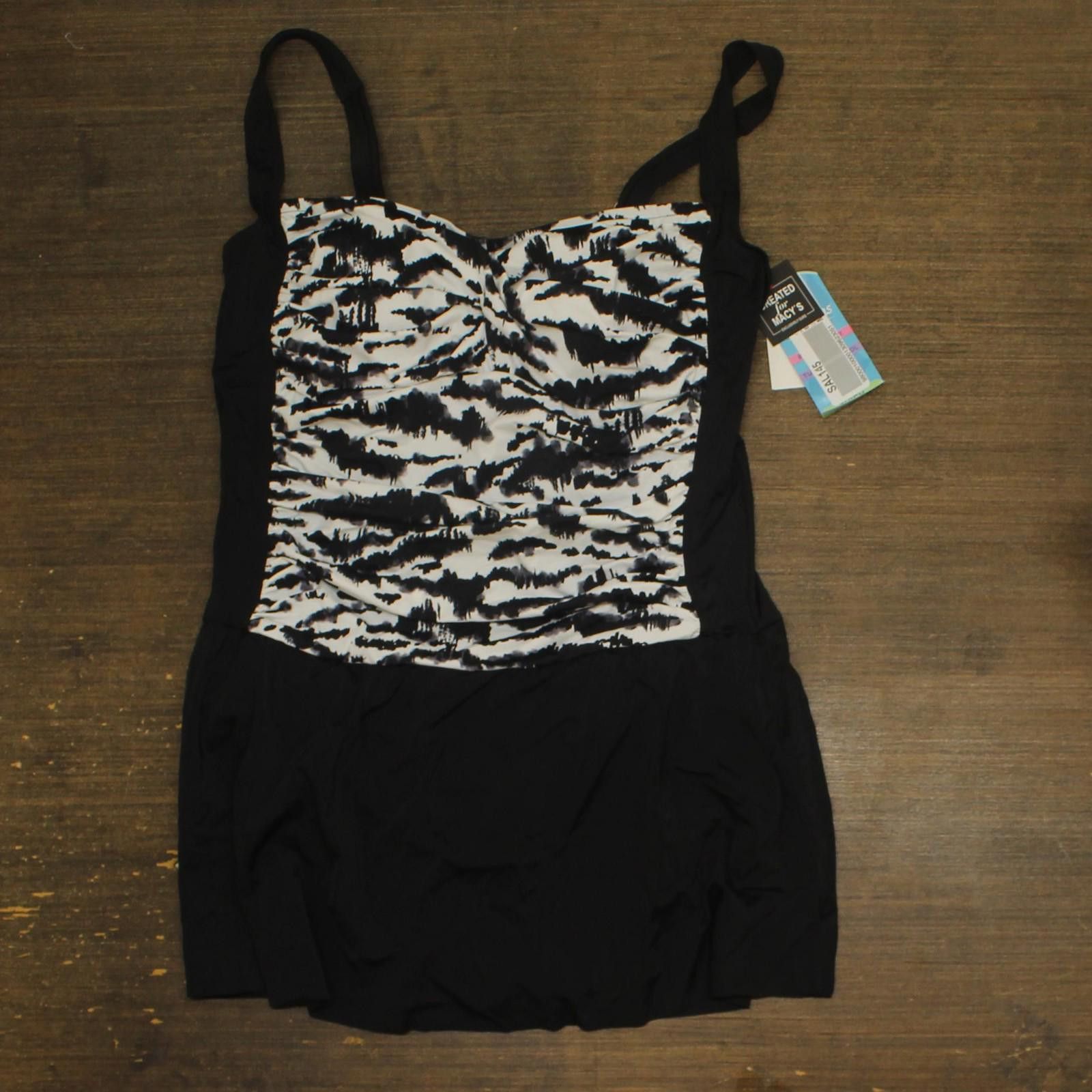 Other Nwt Swim Solutions Piece Swimsuit Feral Stripes Black 18w Size ONE SIZE - 1 Thumbnail