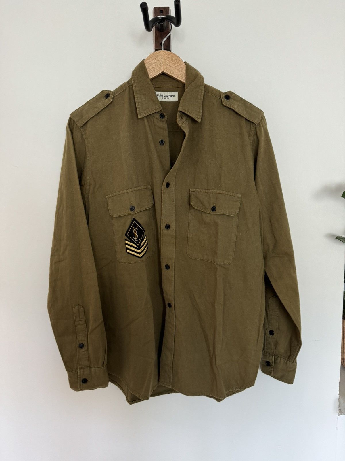 Army Embroidery YSL Logo Shirt