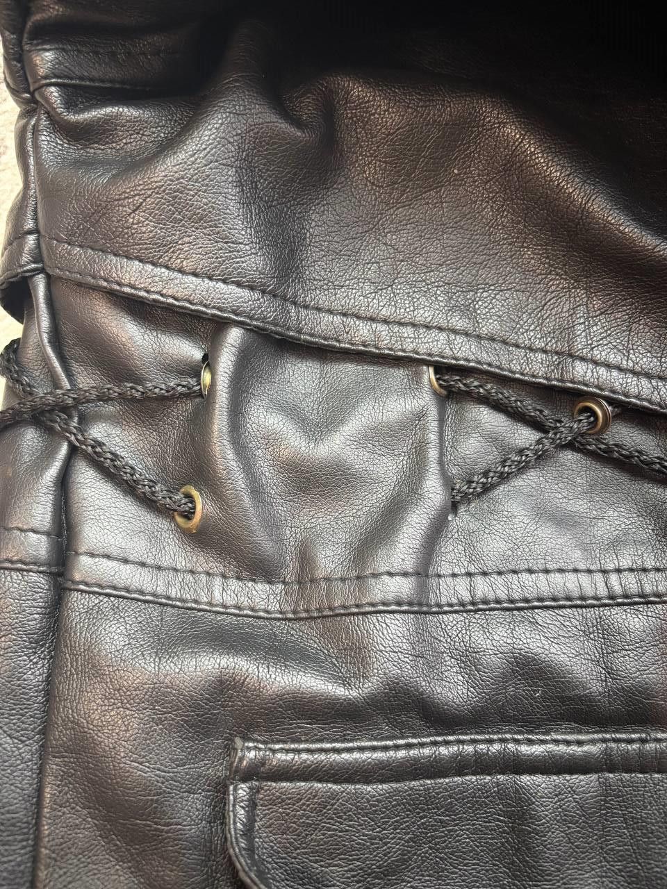 Vintage 90s Vintage Oversized Multi-Pocket Leather Field Jacket Size US L / EU 52-54 / 3 - 9 Thumbnail