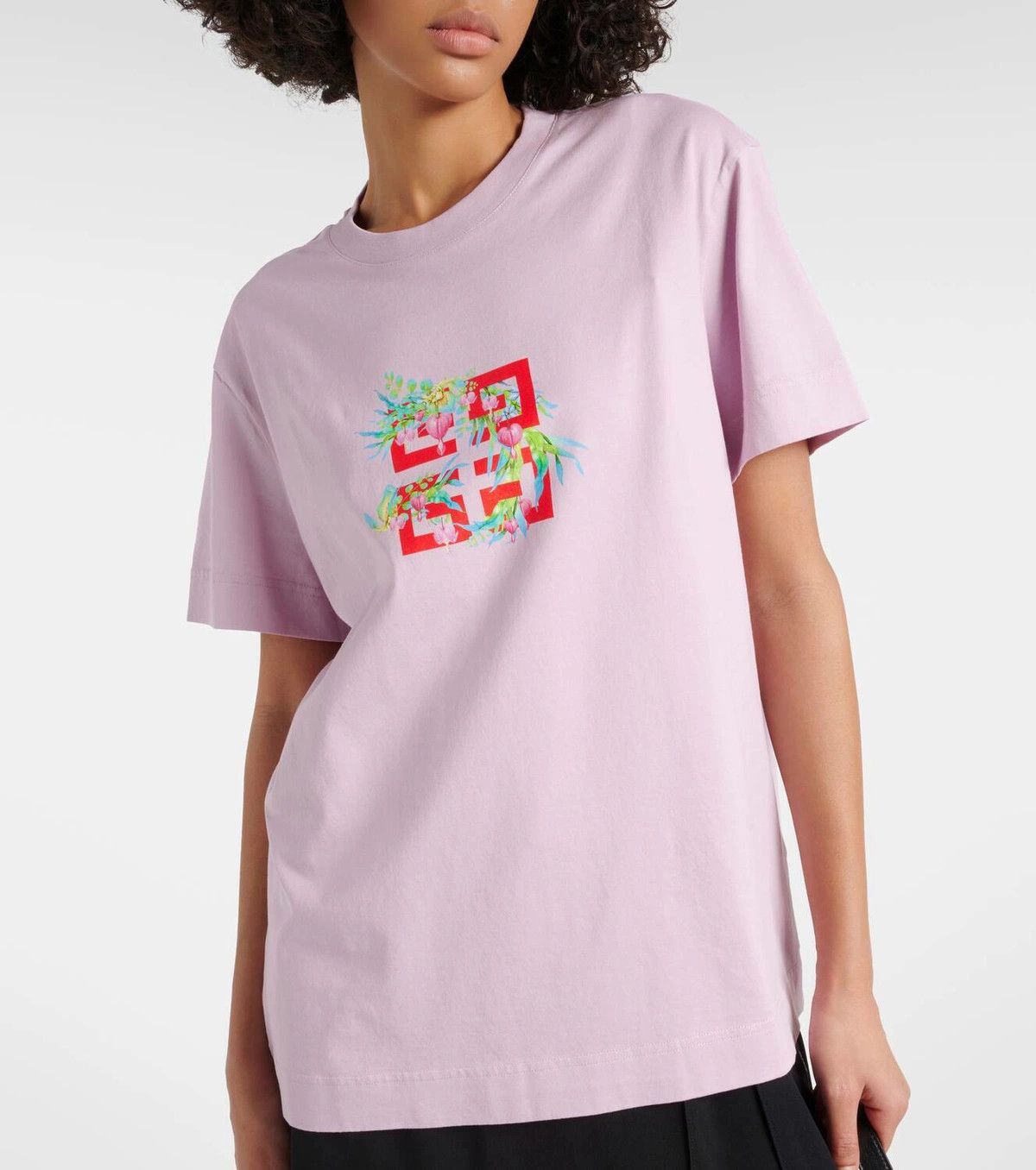 Givenchy o1srvl11e1224 4G Printed Cotton Jersey T-Shirt in Old Pink Size S / US 4 / IT 40 - 4 Thumbnail