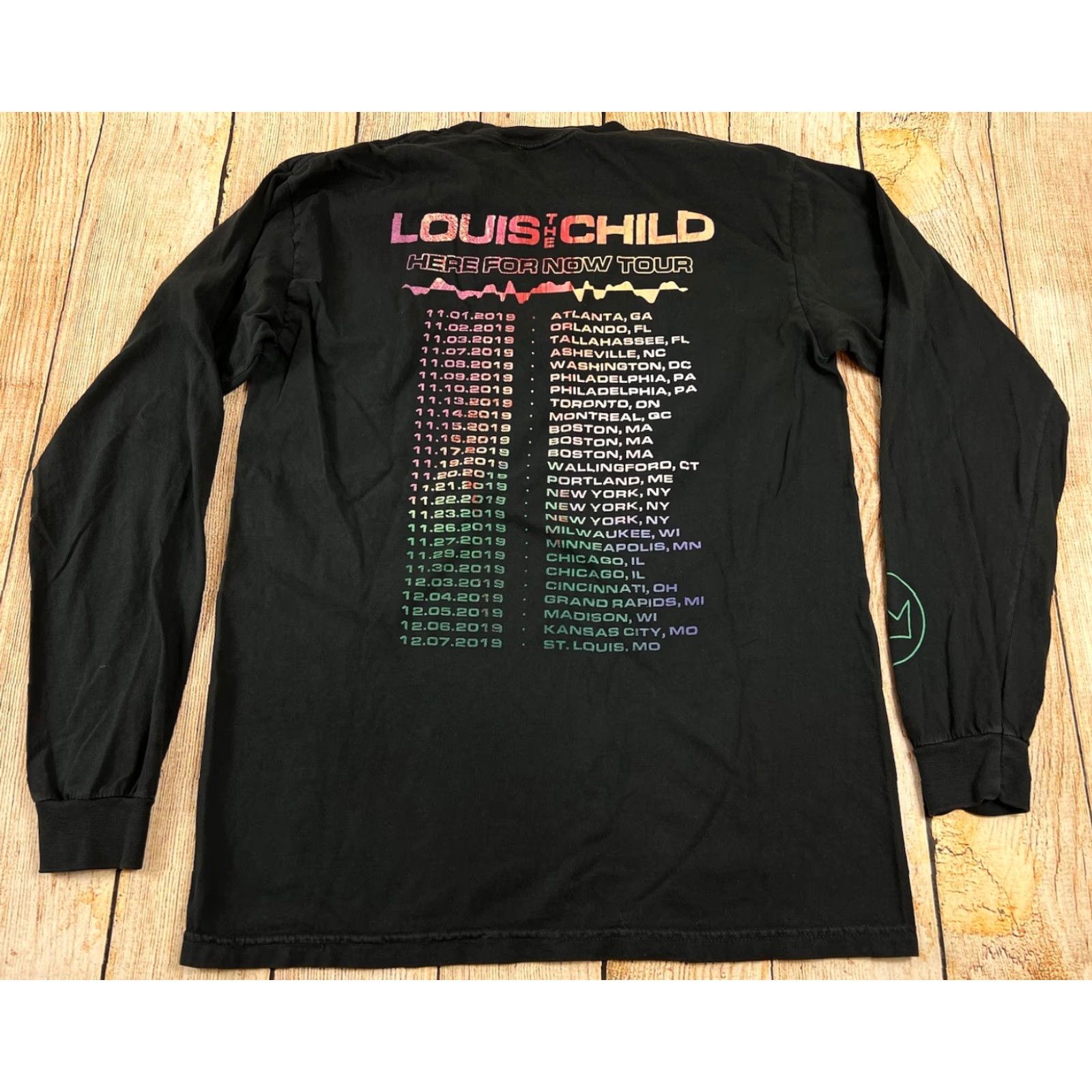 Comfort Colors Louis The Child Here For Now Tour Shirt Long Sleeve M Men Black Solid Double-Sided T-Shirt Music Shirt Size US M / EU 48-50 / 2 - 2 Thumbnail
