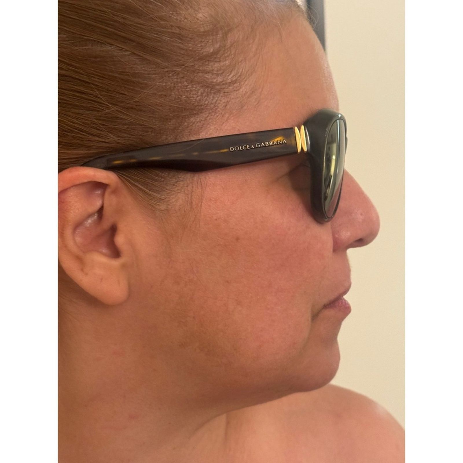 Dolce & Gabbana D&G 6052 Wraparound Sunglasses Brown Tortoise Y2K Italy 135 Size ONE SIZE - 6 Thumbnail