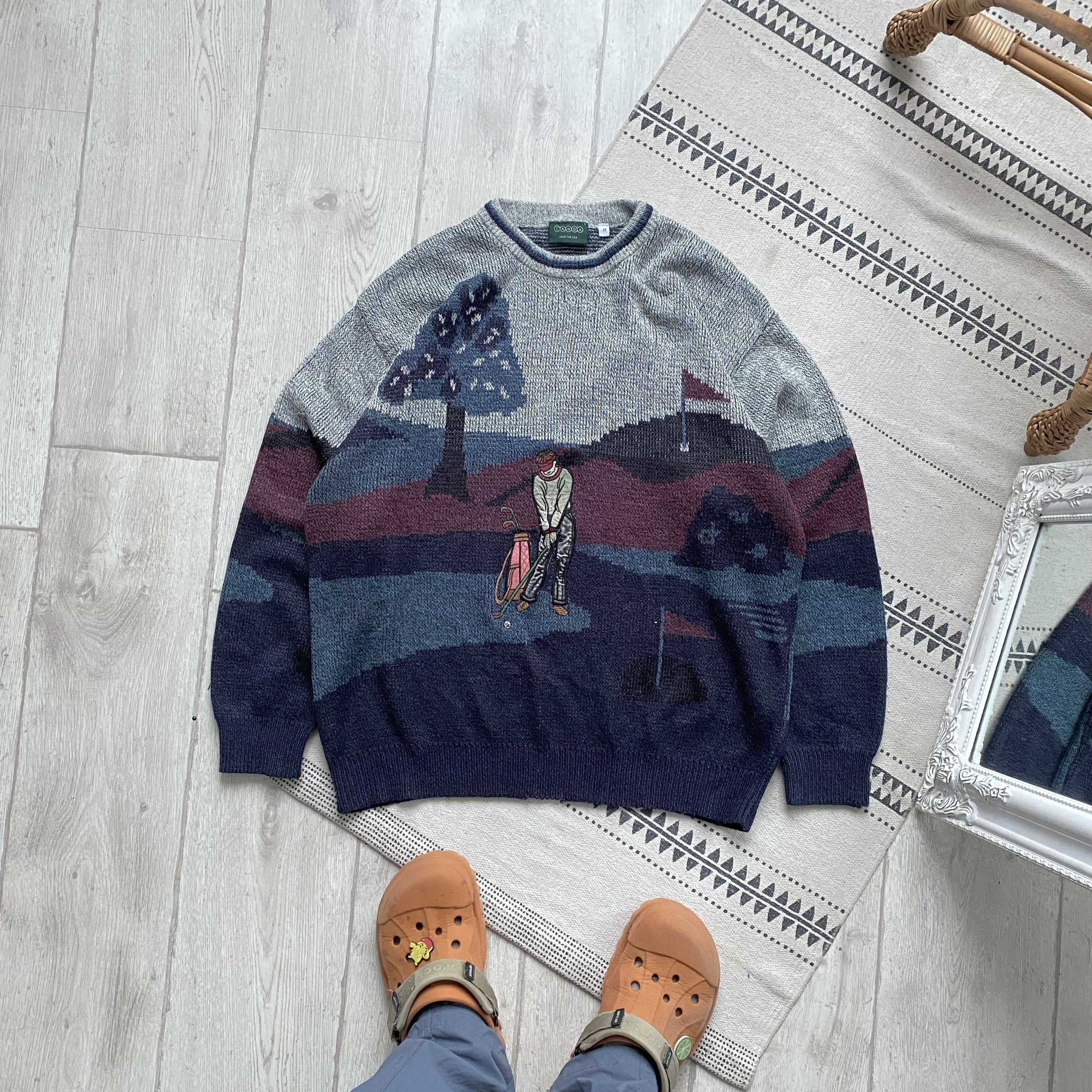 Polo Ralph Lauren Vintage 90s Golf Golfer Knit cozy sweater distressed Size US M / EU 48-50 / 2 - 1 Thumbnail