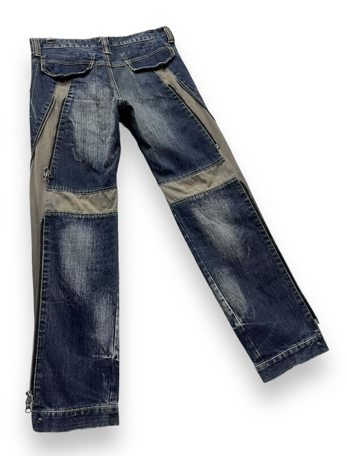 PPFM 🔥FYE🔥PPFM Punk MultiZipper Hybrid Denim Bush Pants Size US 30 / EU 46 - 8 Thumbnail