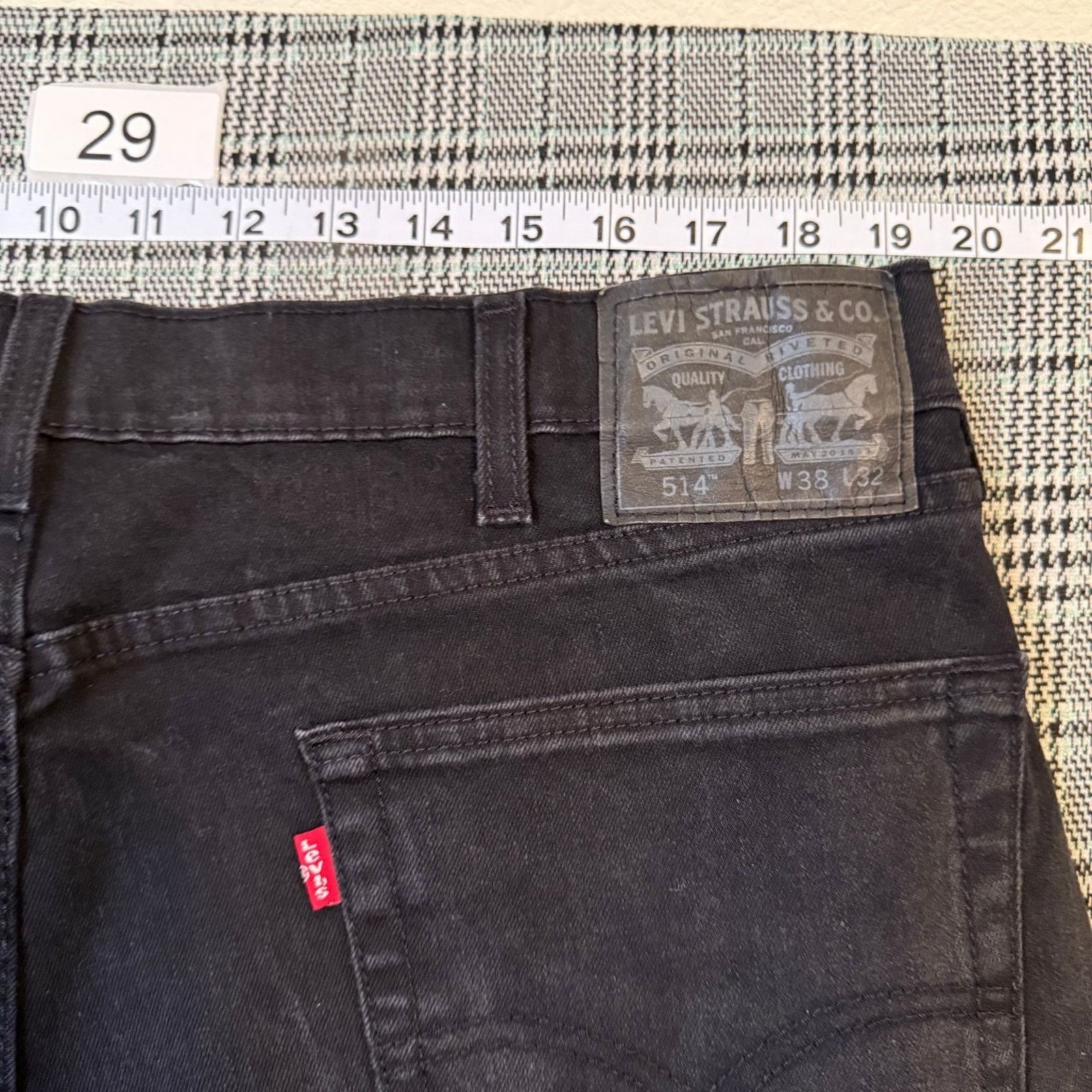 Levi's Levi's 514 Men's Jeans Black Denim Straight Fit Size 38x32 Size US 38 / EU 54 - 2 Thumbnail