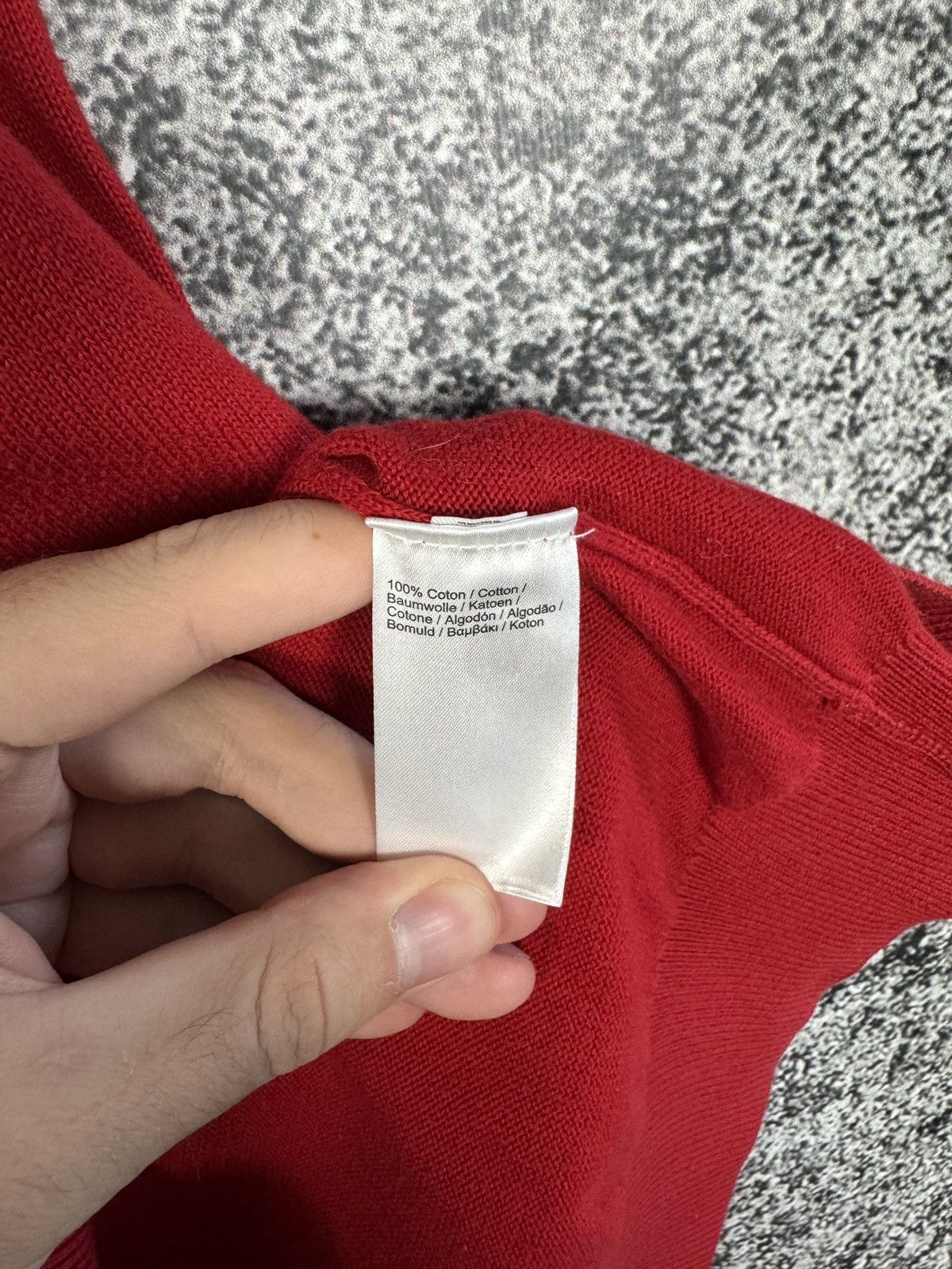 Lacoste Men’s Lacoste V-Neck Red Sweater Pullover Size 5 (Large) Size US L / EU 52-54 / 3 - 9 Thumbnail