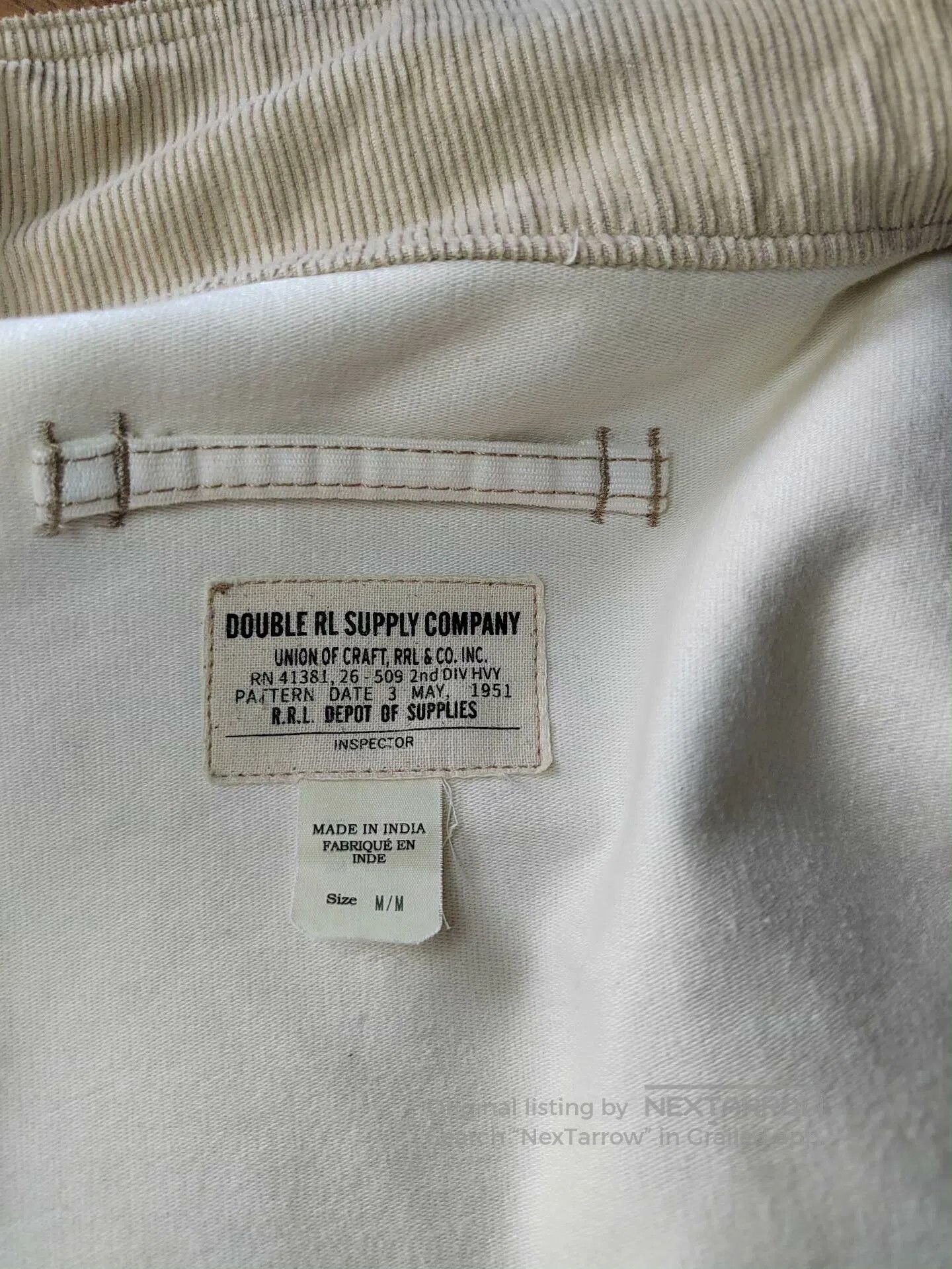 RRL Ralph Lauren Double RL White Jacket with Card Design. Size US M / EU 48-50 / 2 - 4 Thumbnail