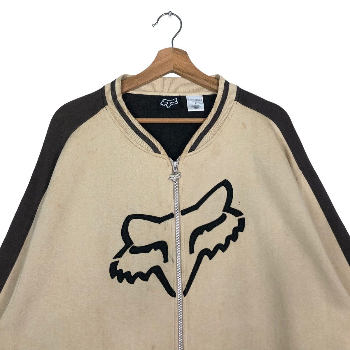 Japanese Brand 🔥Rich Brown - 90’s Bomber Jacket Fox Racing Big Logo Size US L / EU 52-54 / 3 - 2 Thumbnail