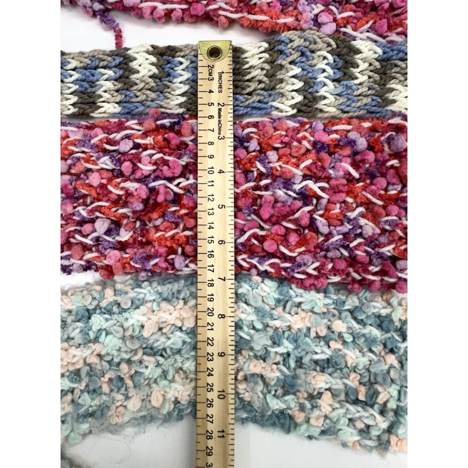 Vintage Womens Scarf Set of 3 Knitted Winter Fuzzy Assorted Blue Size ONE SIZE - 4 Thumbnail
