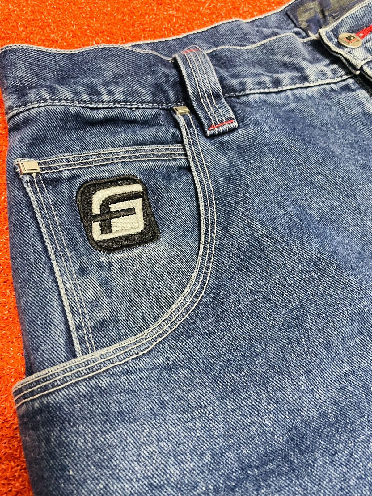 Fubu × Vintage Fubu Jeans Mens Cargo Dark Wash Denim Baggy Hip Hop Size US 38 / EU 54 - 6 Thumbnail