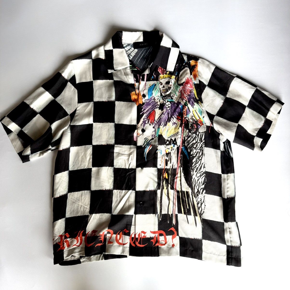 Amiri Amiri x Wes Lang Skull Silk Bowling Shirt Size US XL / EU 56 / 4 - 1 Thumbnail