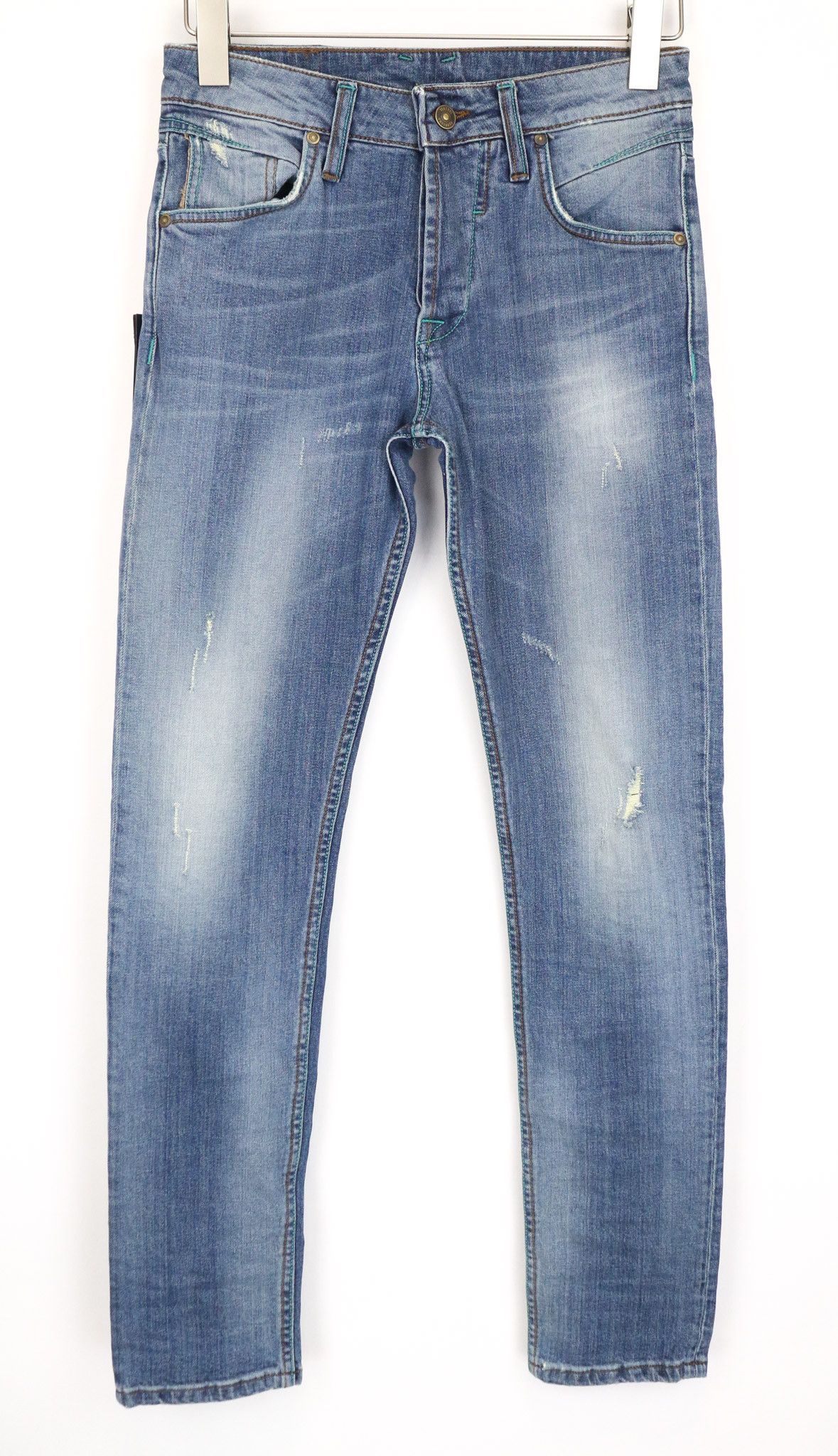 Takeshy Kurosawa TK75 W30 Blue Slim Distressed Stretch Jeans 75906 Size US 30 / EU 46 - 1 Thumbnail
