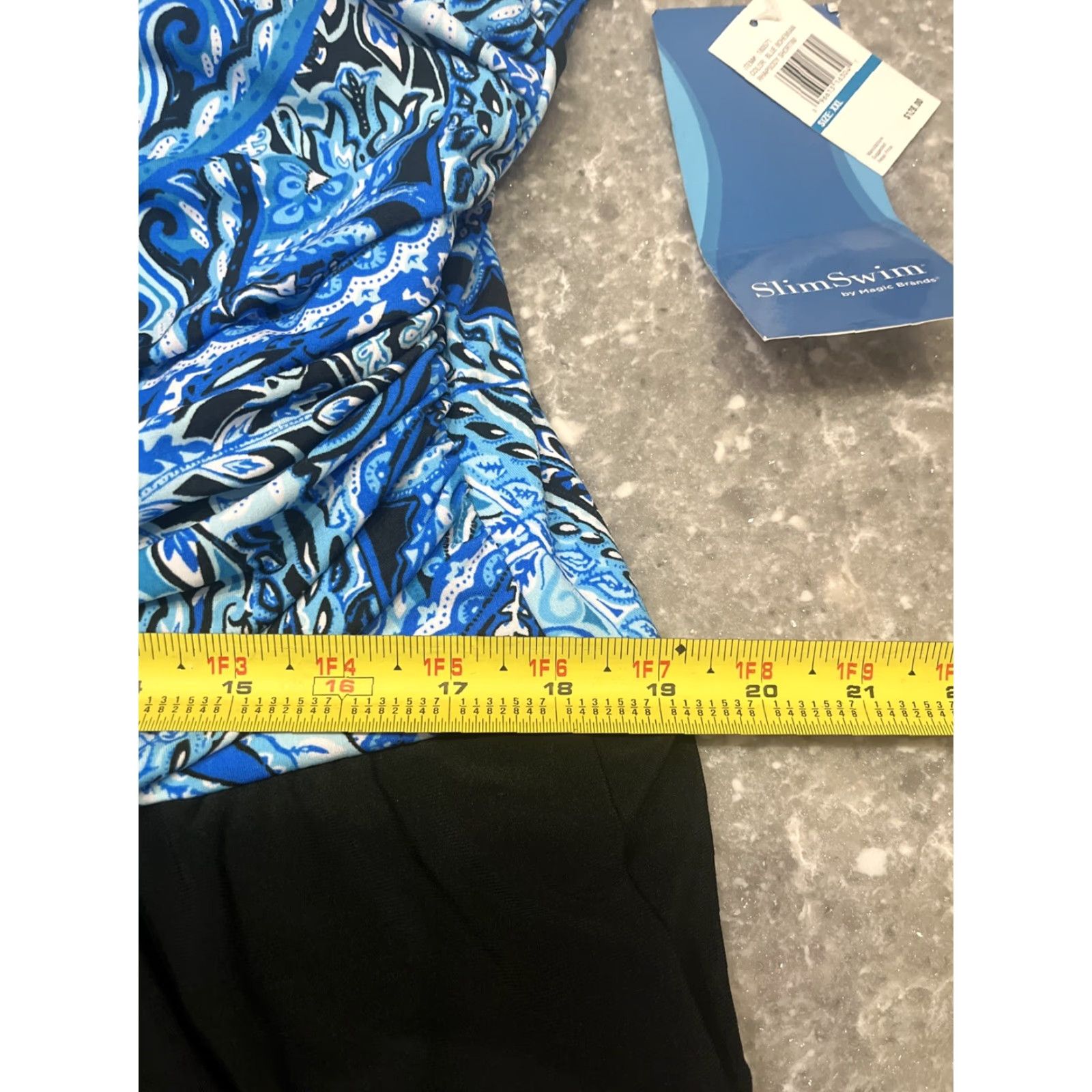 Swims VINTAGE? Wait - item is not vintage. Proceed with: Magic Brands 2XL SlimSwim Shortini Women Plus Blue Bohemian Rhapsody NWT MSRP 28 Size ONE SIZE - 5 Thumbnail
