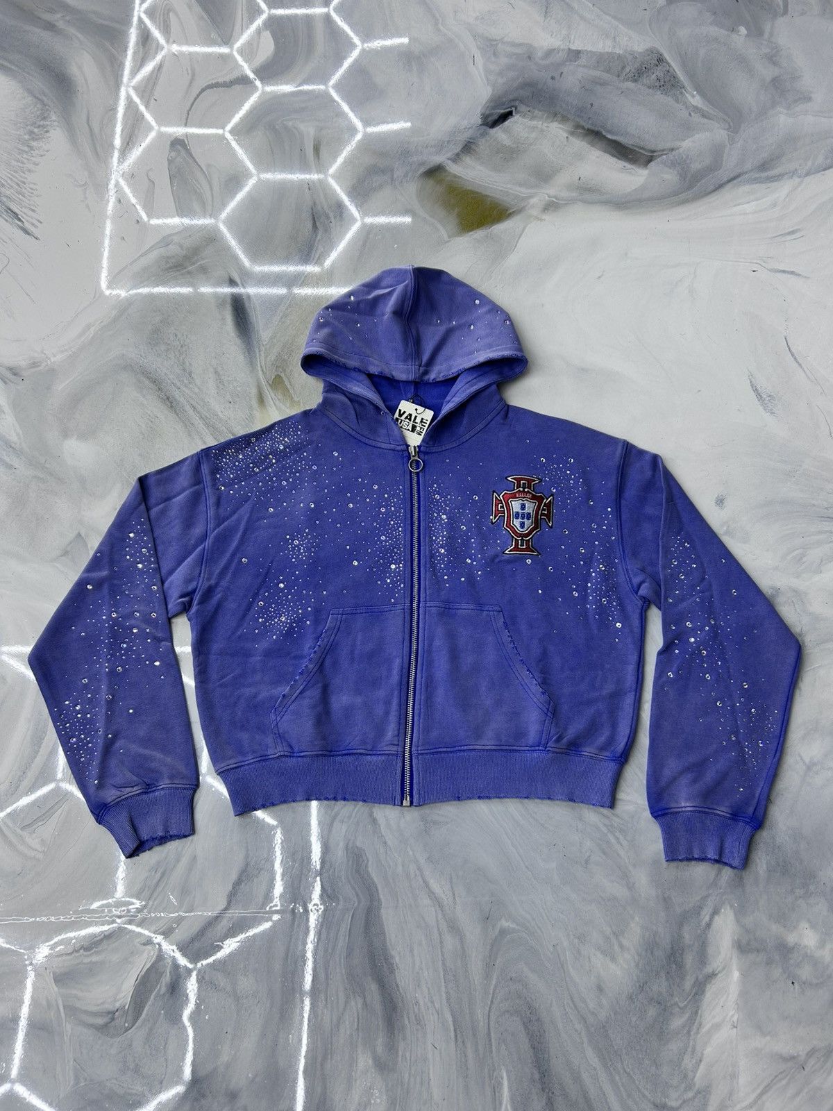 Pre-owned Vale Sea Cluster Zip Up Hoodie Blue Size M